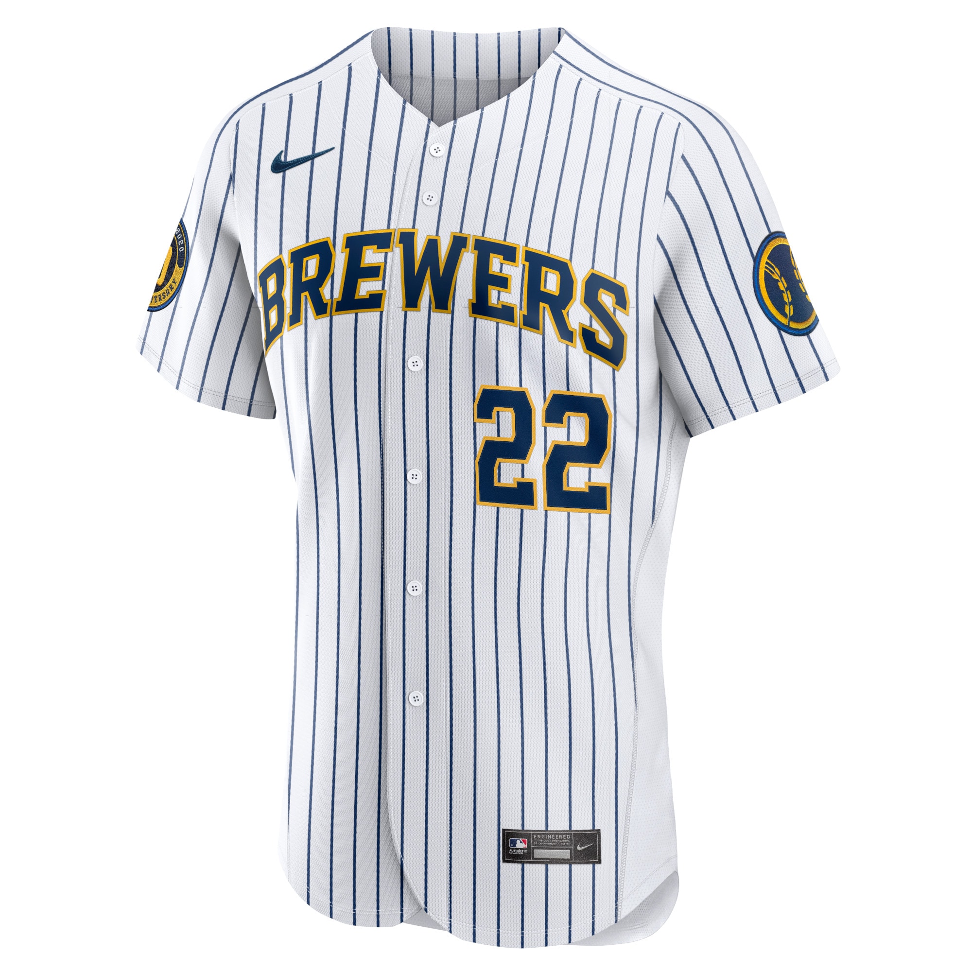 Christian Yelich Milwaukee BrewersAlternate Authentic Player Jersey - White