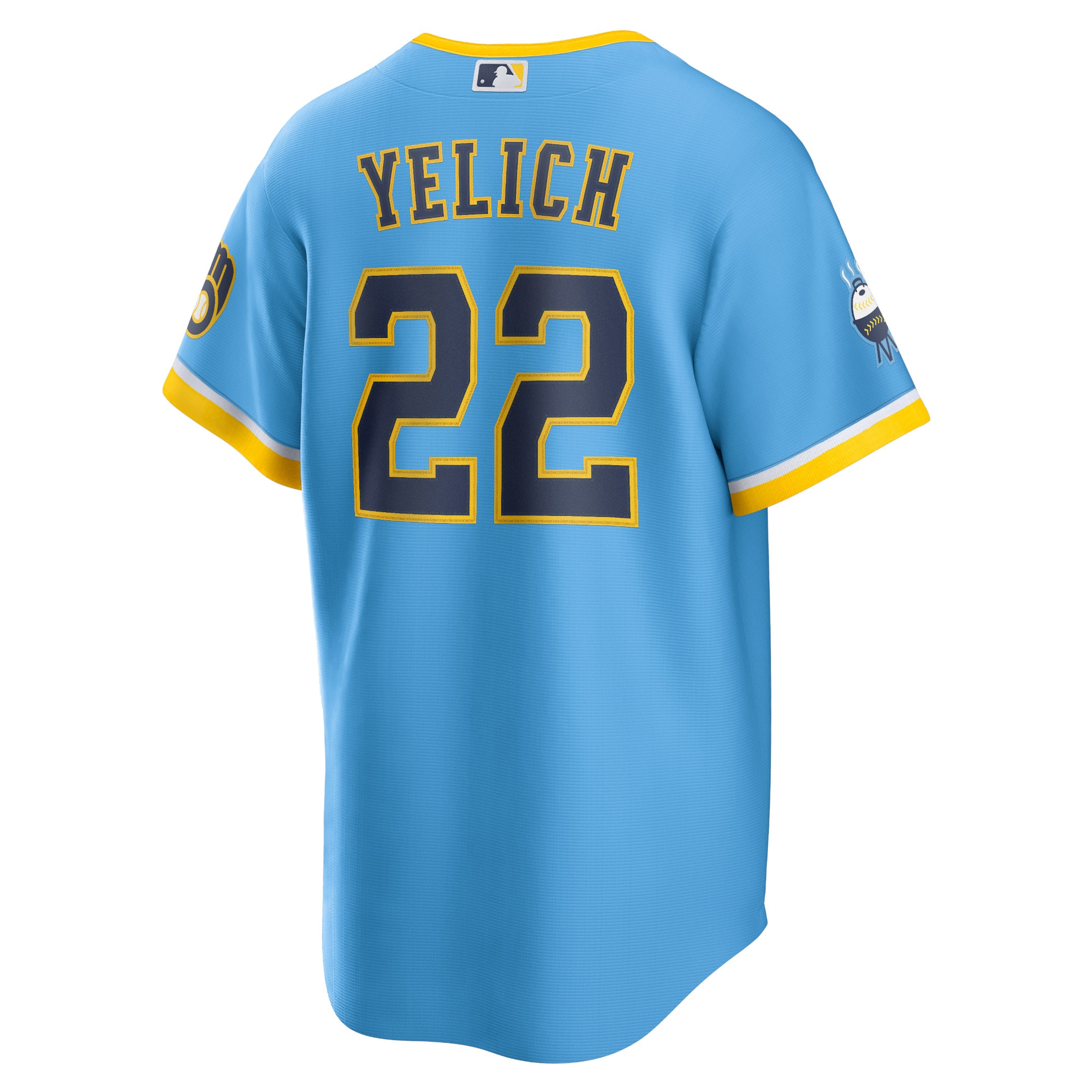 Christian Yelich Milwaukee Brewers2022 City Connect Replica Player Jersey - Powder Blue