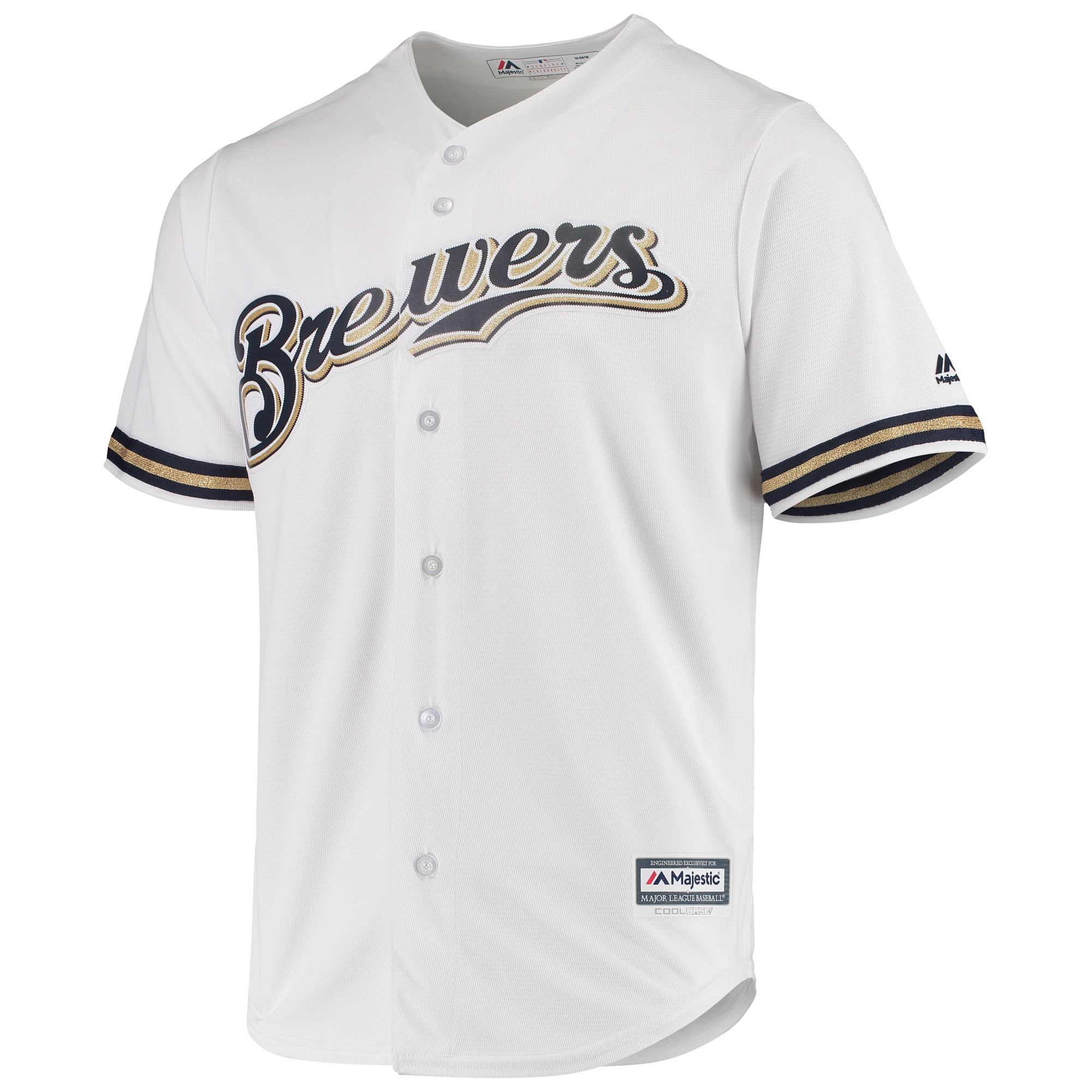 Milwaukee Brewers Majestic Team Official Jersey - White