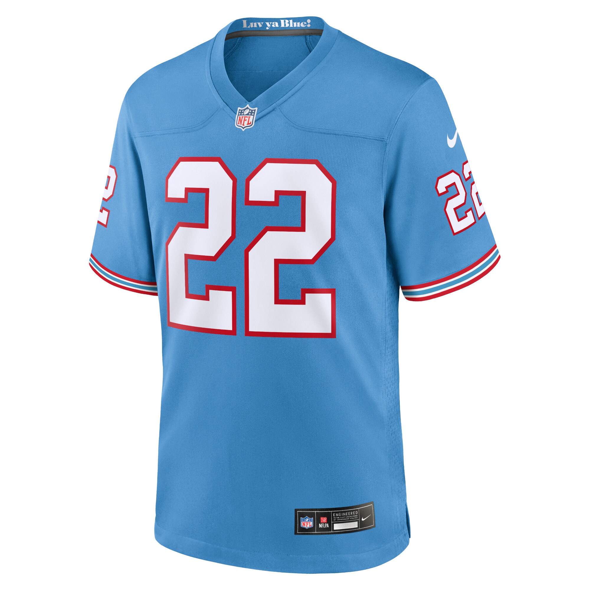 Derrick Henry Tennessee TitansOilers Throwback Alternate Game Player Jersey - Light Blue