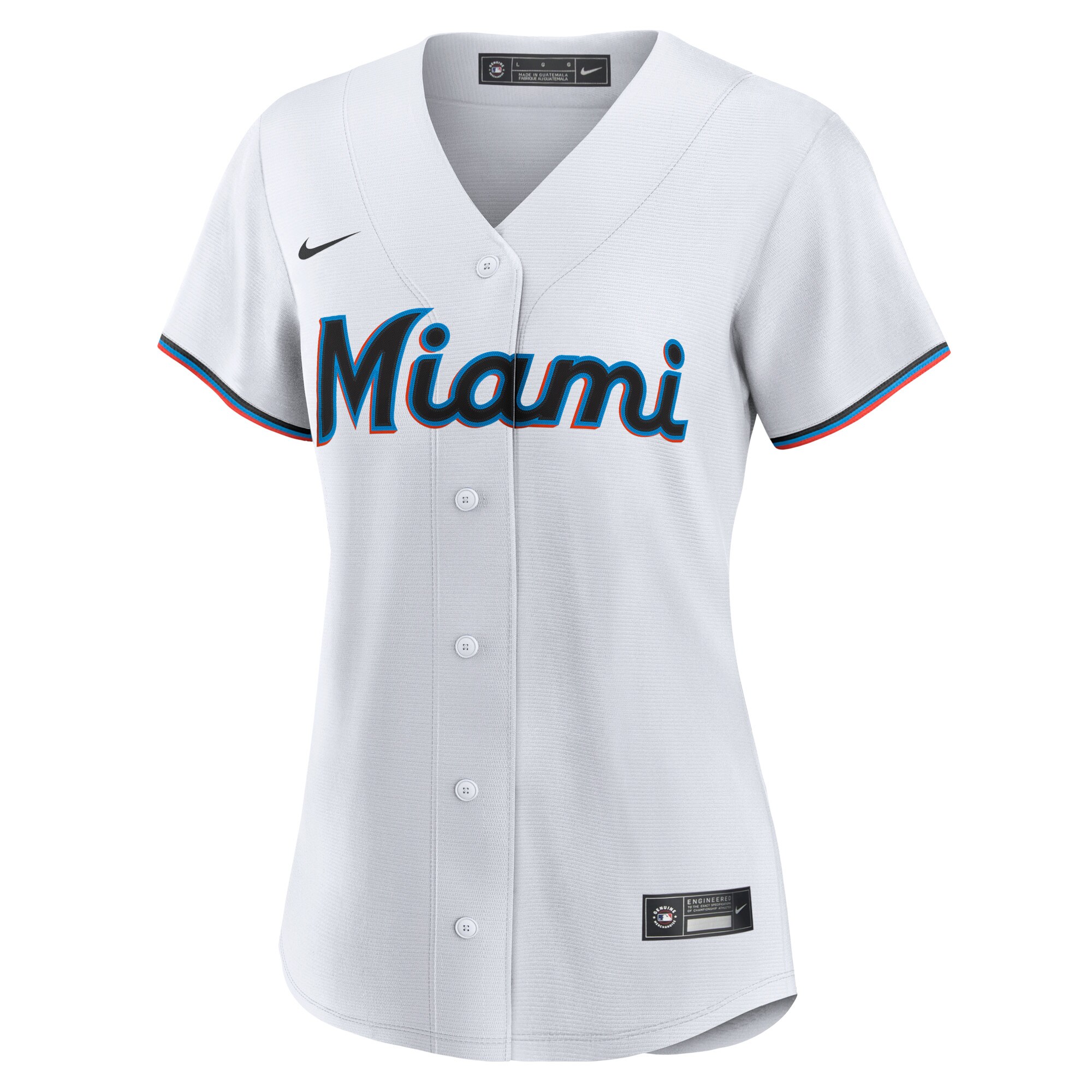 Miami Marlins Women's Home Blank Replica Jersey - White