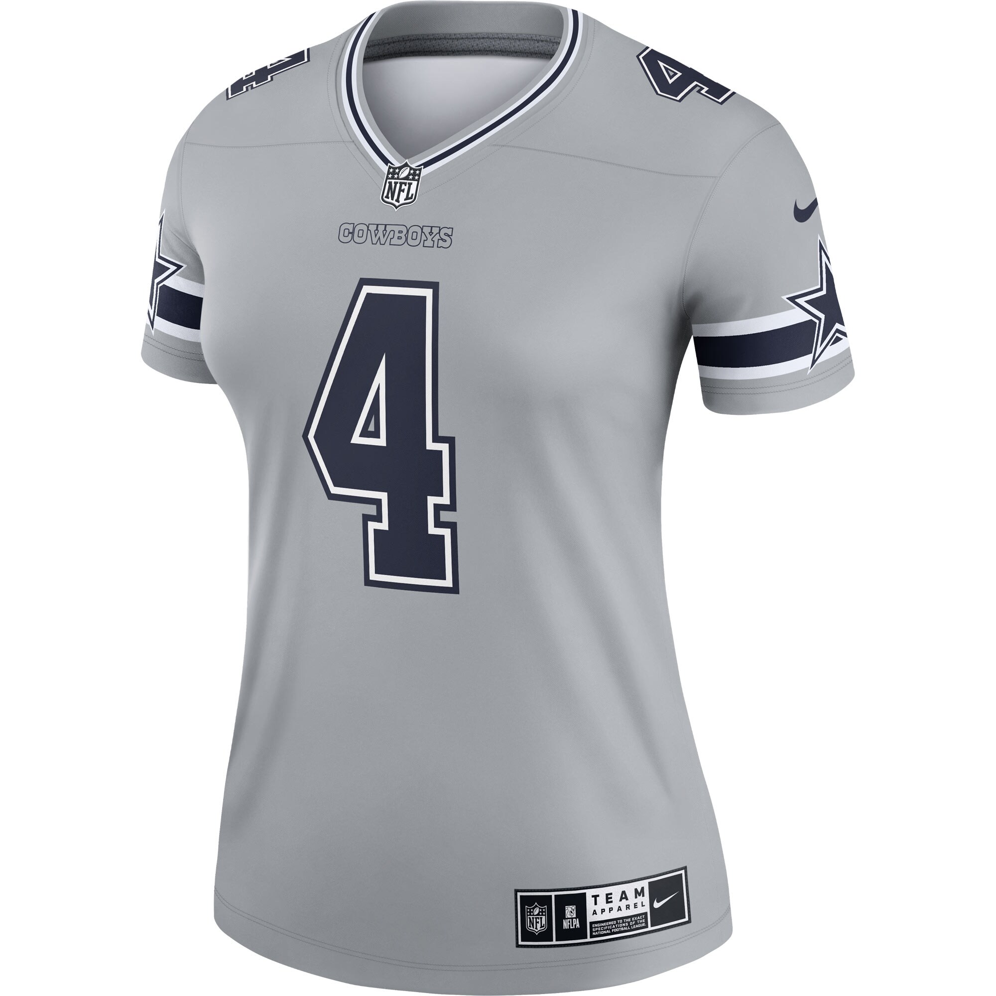 Dak Prescott Dallas Cowboys Women's Inverted Legend Jersey - Gray