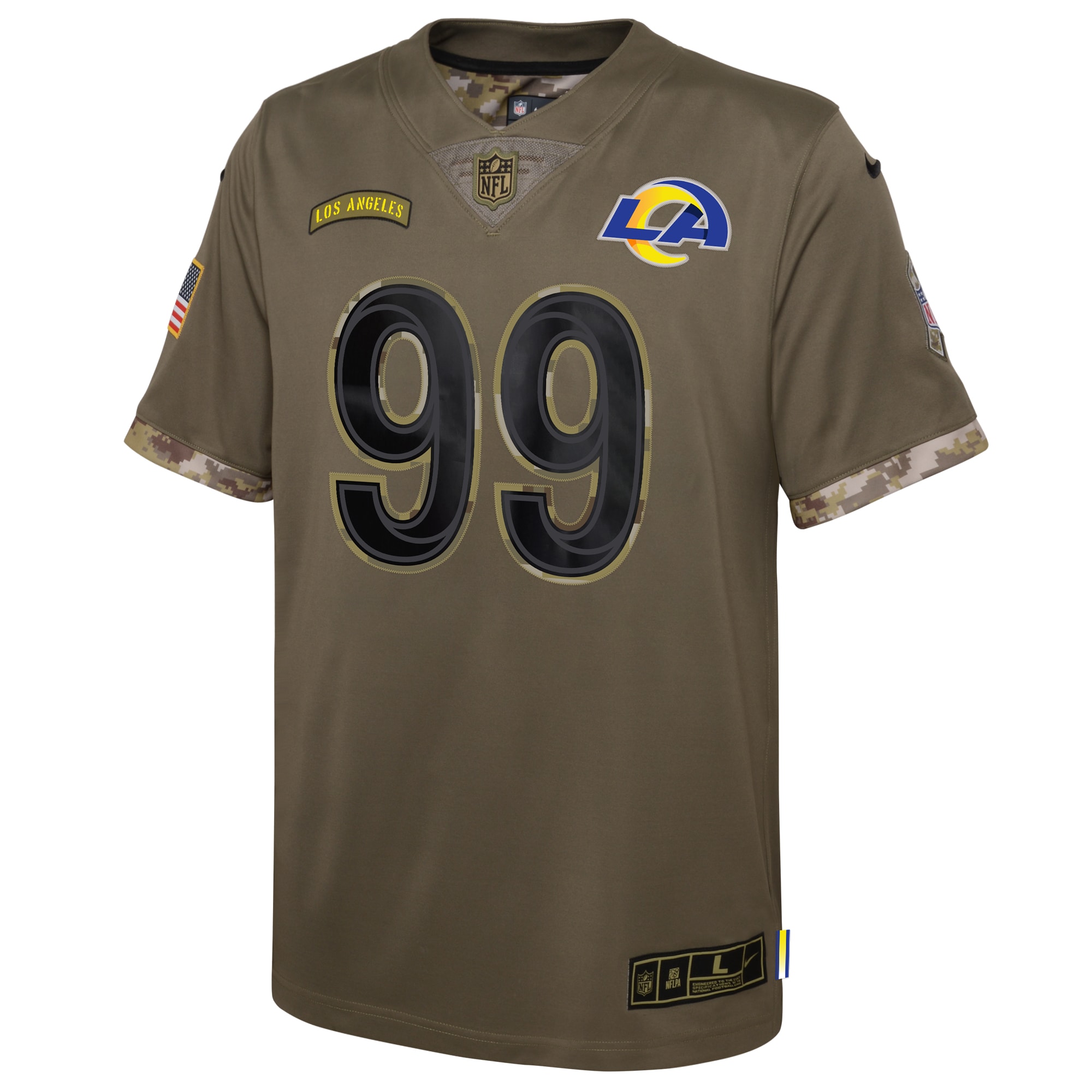 Aaron Donald Los Angeles RamsYouth 2022 Salute To Service Player Limited Jersey - Olive