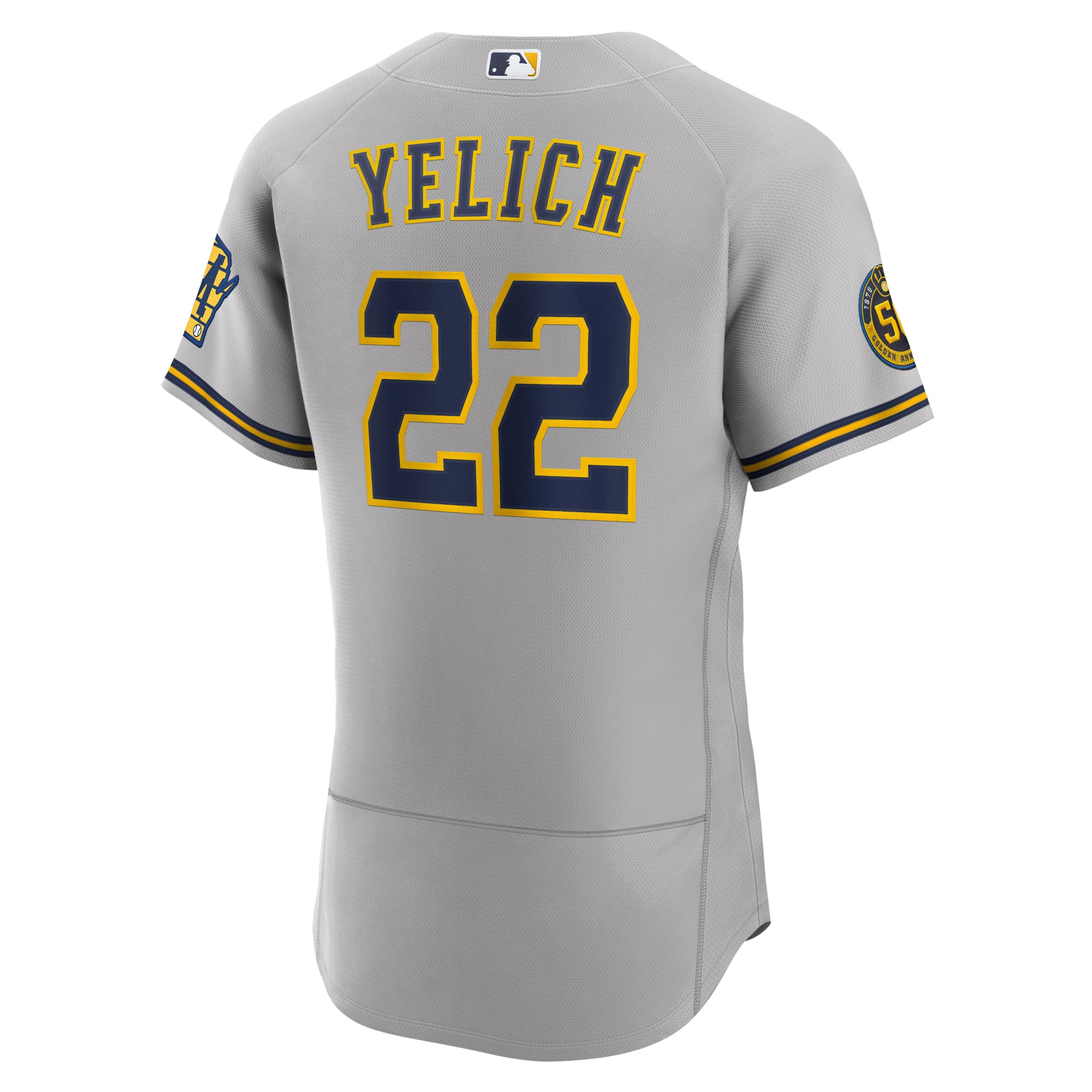 Christian Yelich Milwaukee BrewersRoad Authentic Player Jersey - Gray