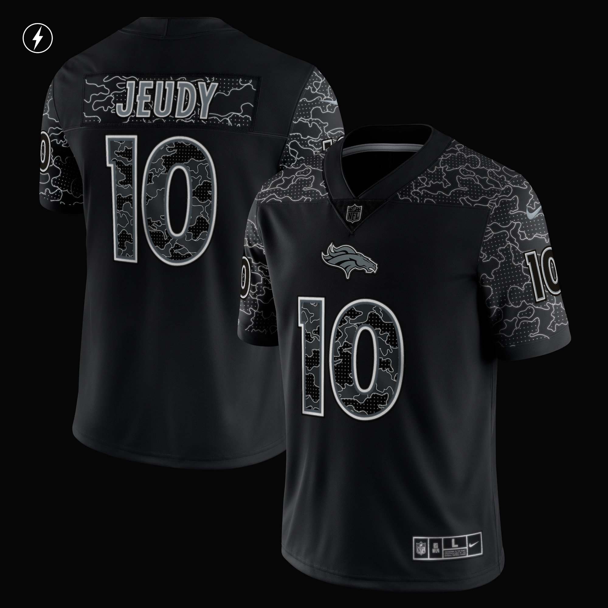 Jerry Jeudy Denver BroncosRFLCTV Limited Jersey - Black