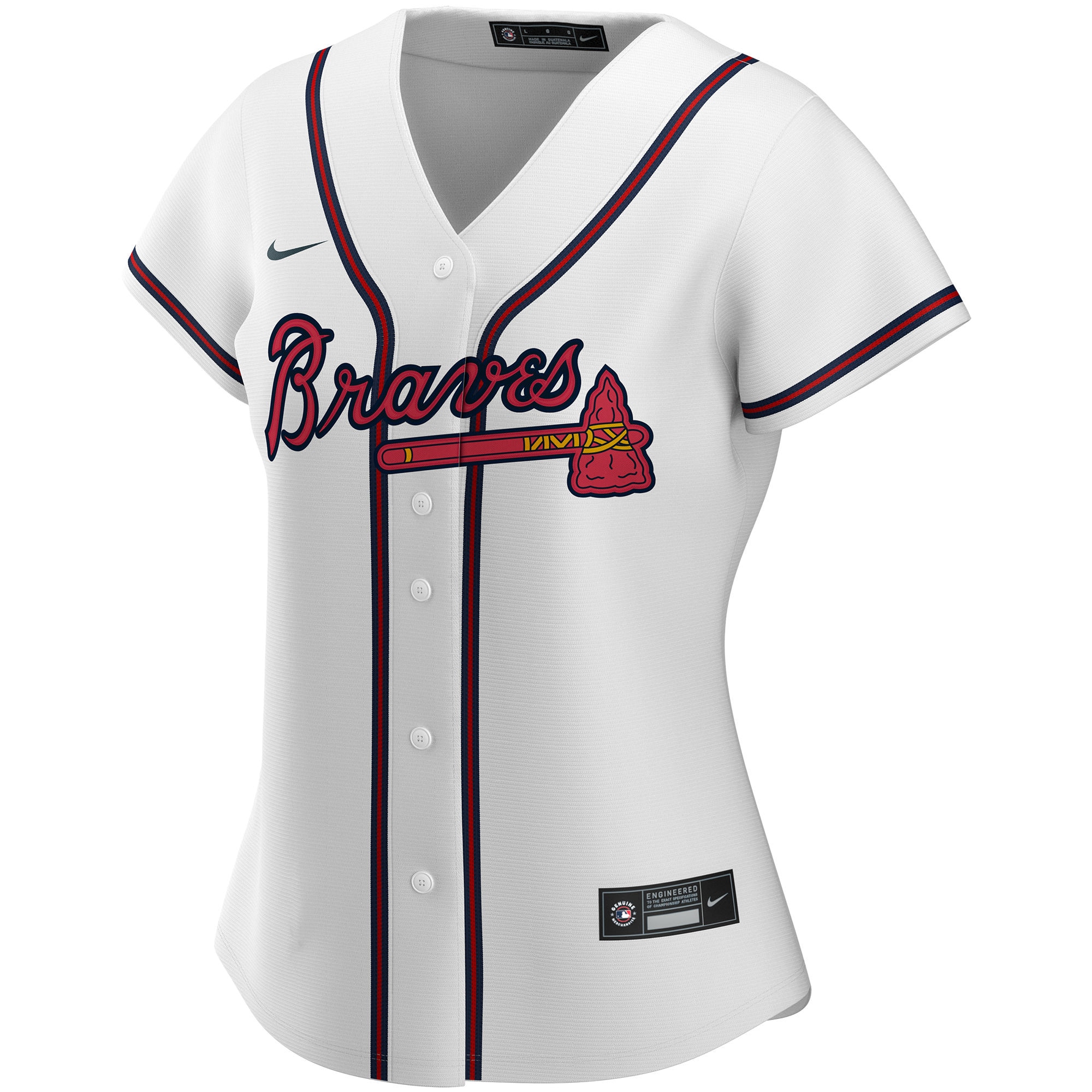 Atlanta Braves Women's Home Replica Custom Jersey - White