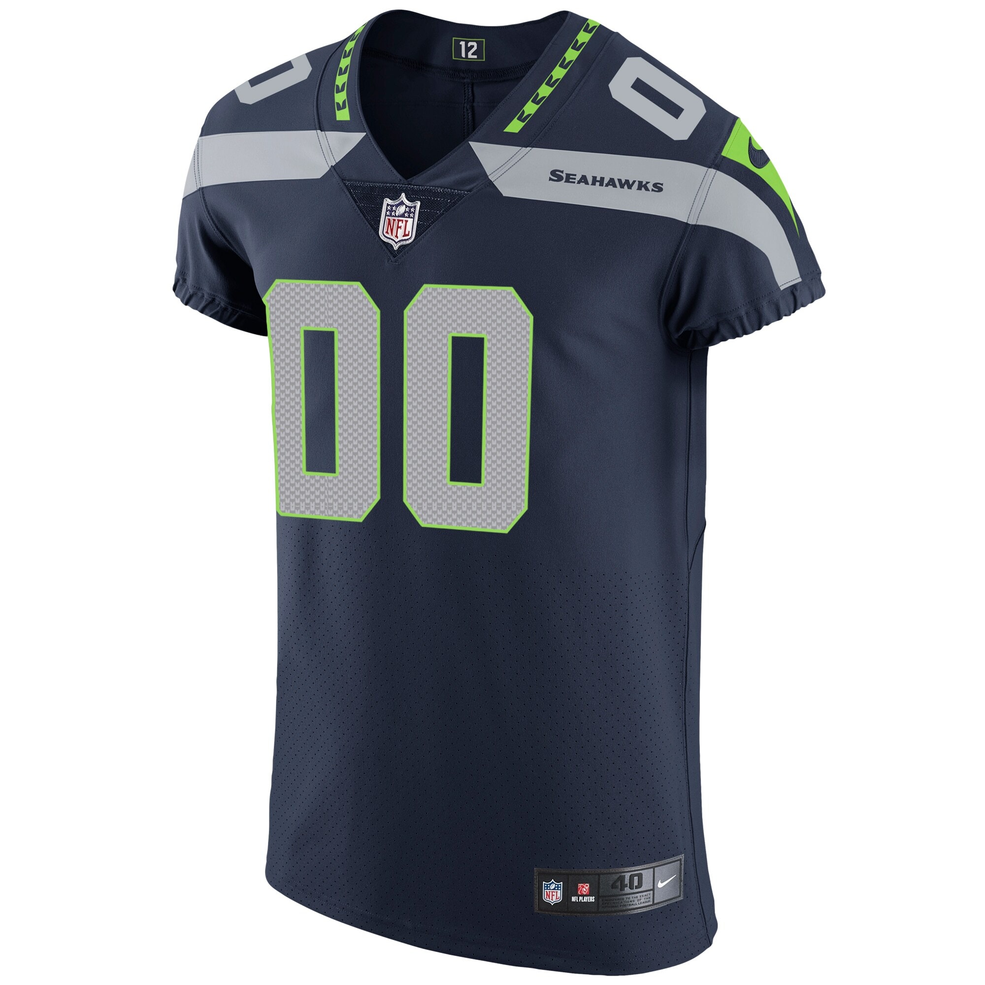 Seattle SeahawksVapor Untouchable Custom Elite Jersey - College Navy