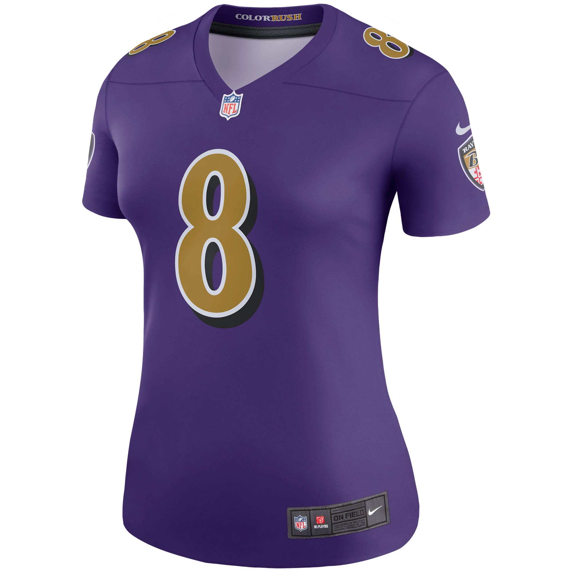 Lamar Jackson Baltimore Ravens Women's Color Rush Legend Player Jersey - Purple