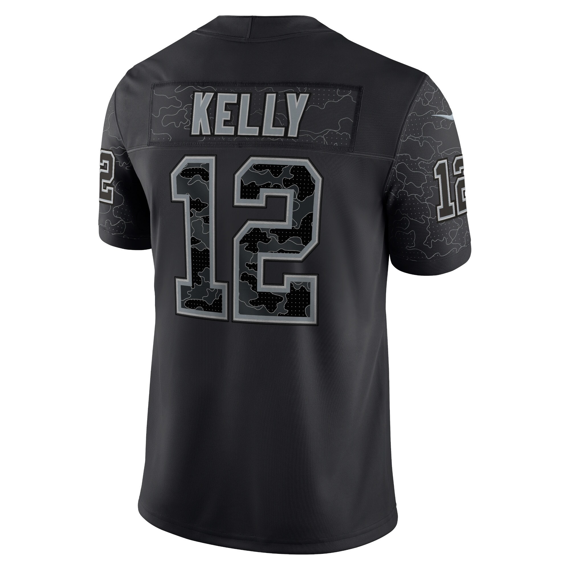 Jim Kelly Buffalo BillsRetired Player RFLCTV Limited Jersey - Black