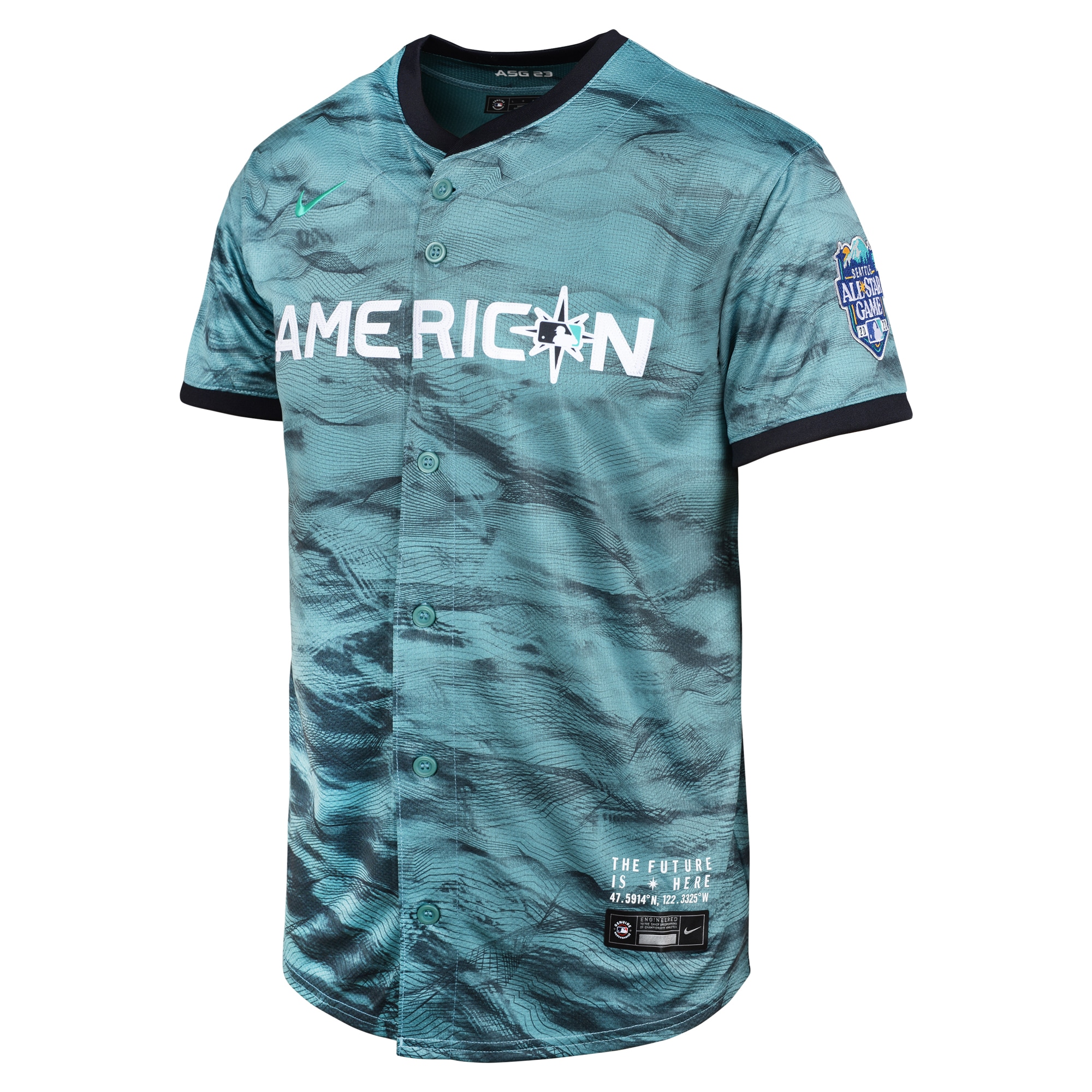 American League Seattle MarinersYouth 2023 MLB All-Star Game Limited Jersey - Teal