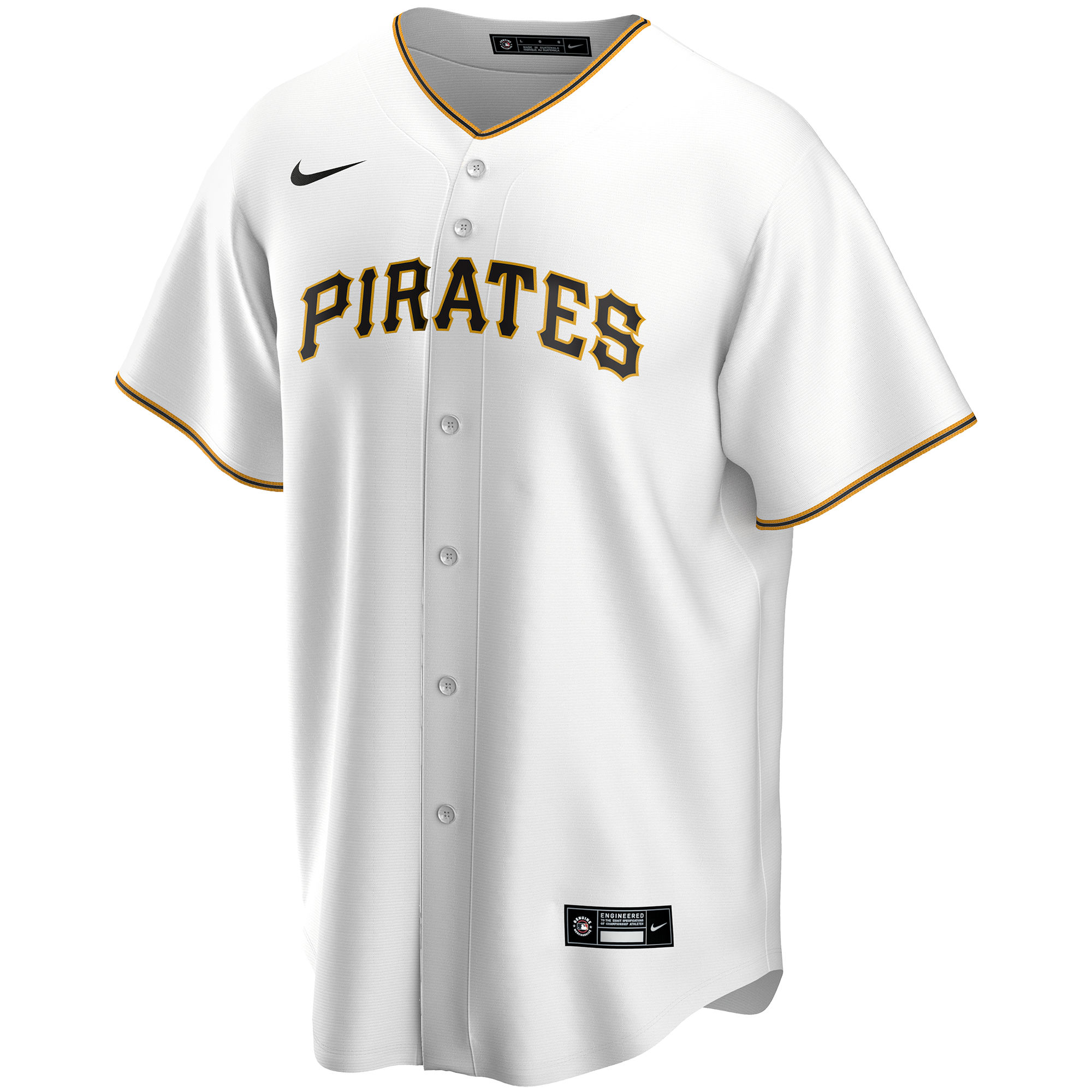 Pittsburgh PiratesHome Replica Custom Jersey - White
