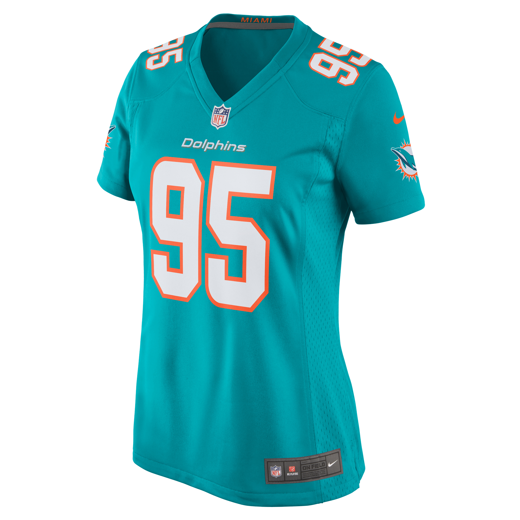 Josiah Bronson Miami Dolphins Women's Home Game Player Jersey - Aqua