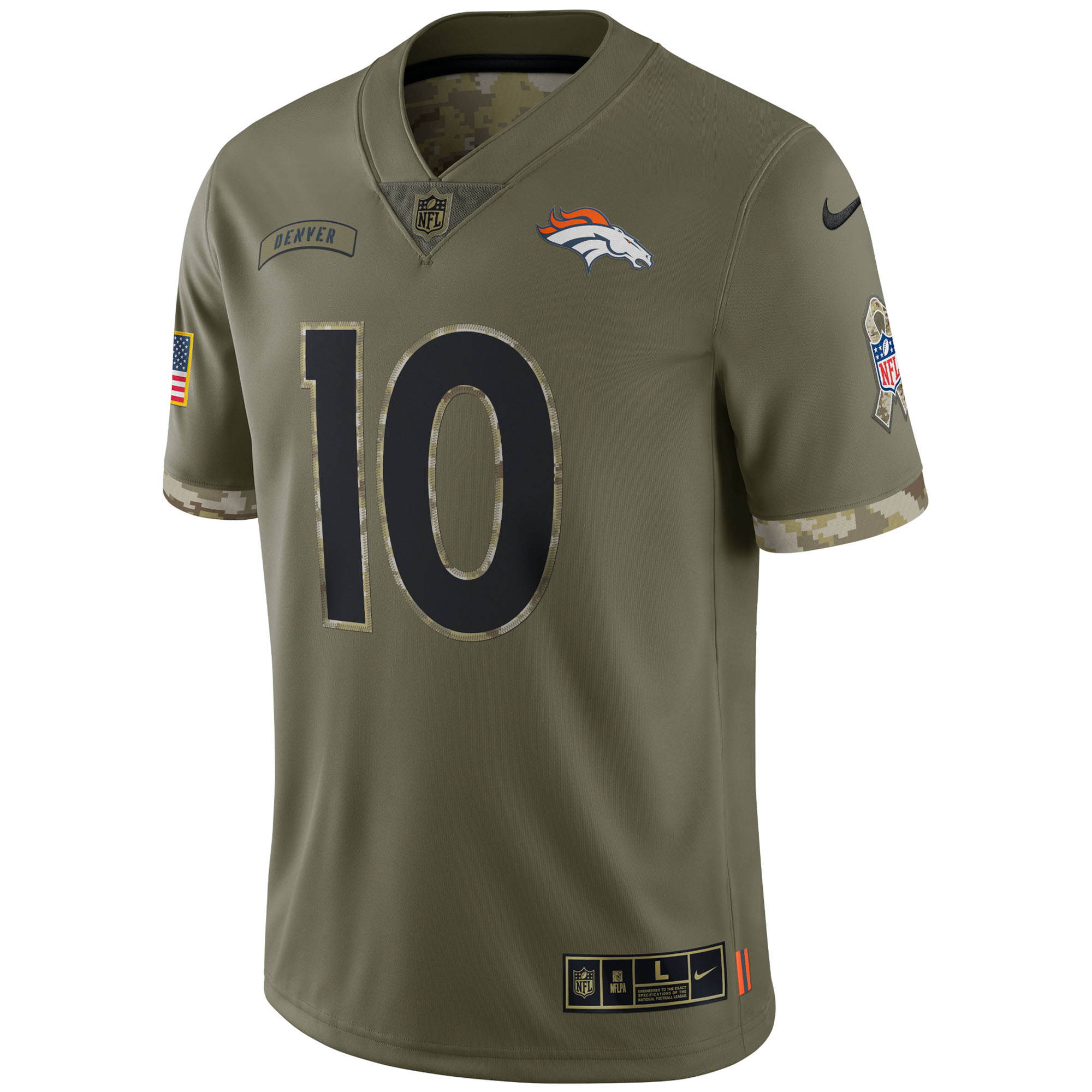 Jerry Jeudy Denver Broncos2022 Salute To Service Limited Jersey - Olive