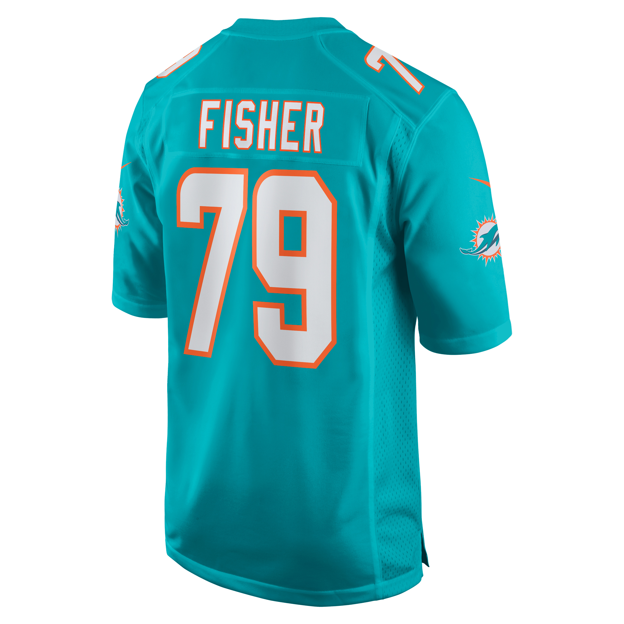 Eric Fisher Miami DolphinsHome Game Player Jersey - Aqua