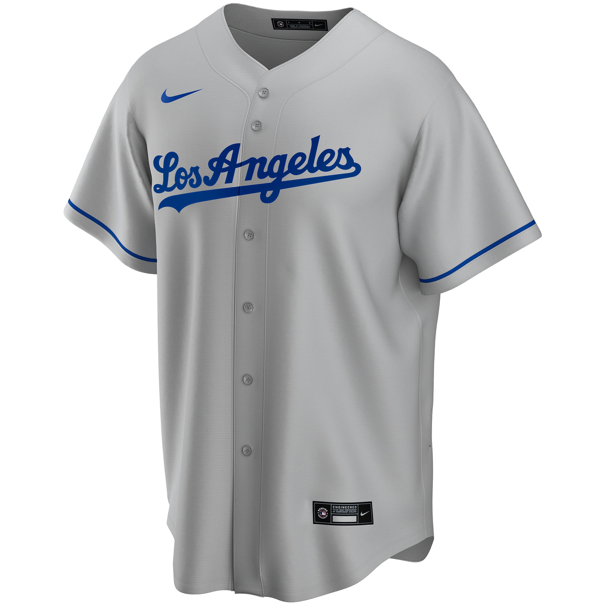 Los Angeles DodgersRoad Replica Custom Jersey - Gray