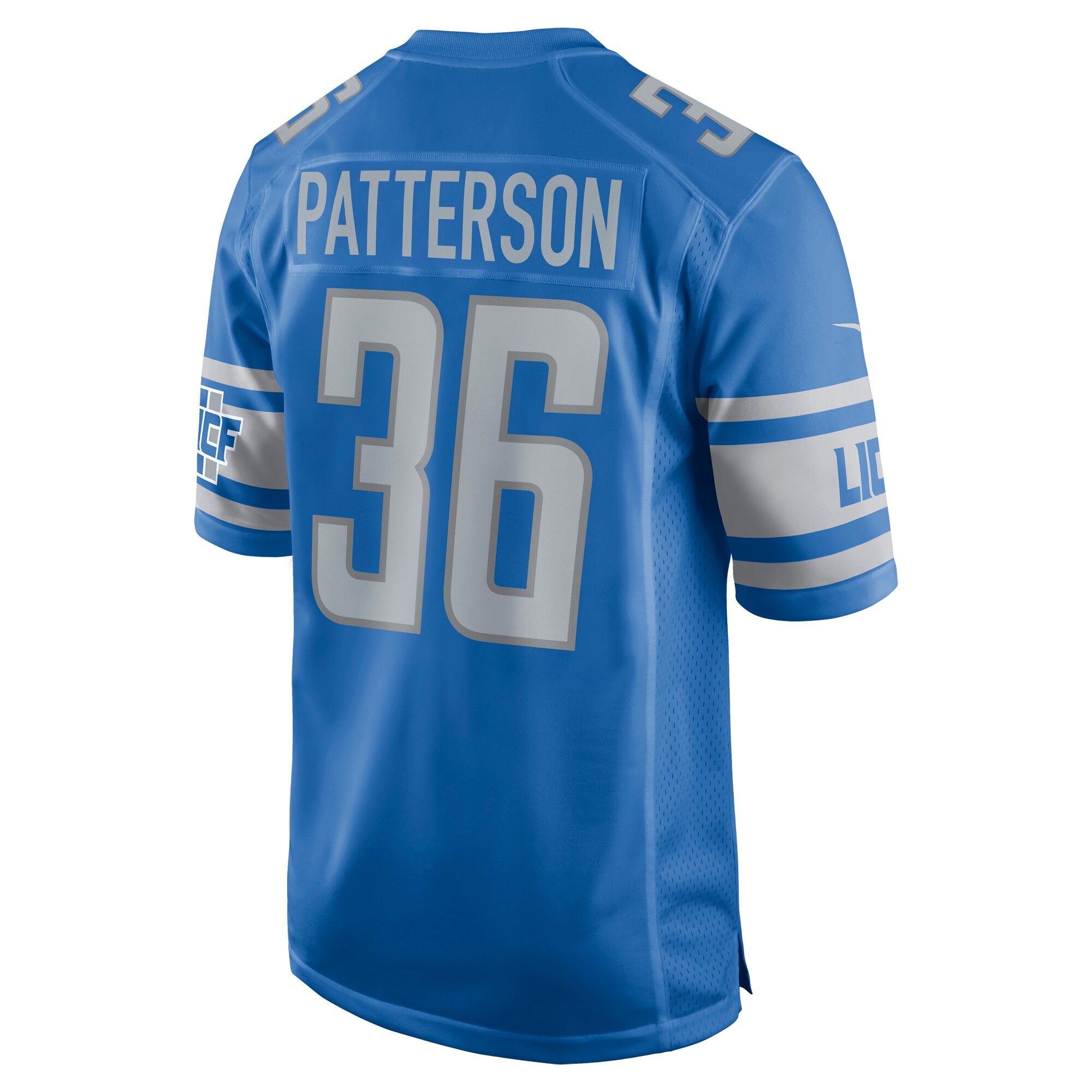 Riley Patterson Detroit LionsTeam Game Jersey - Blue