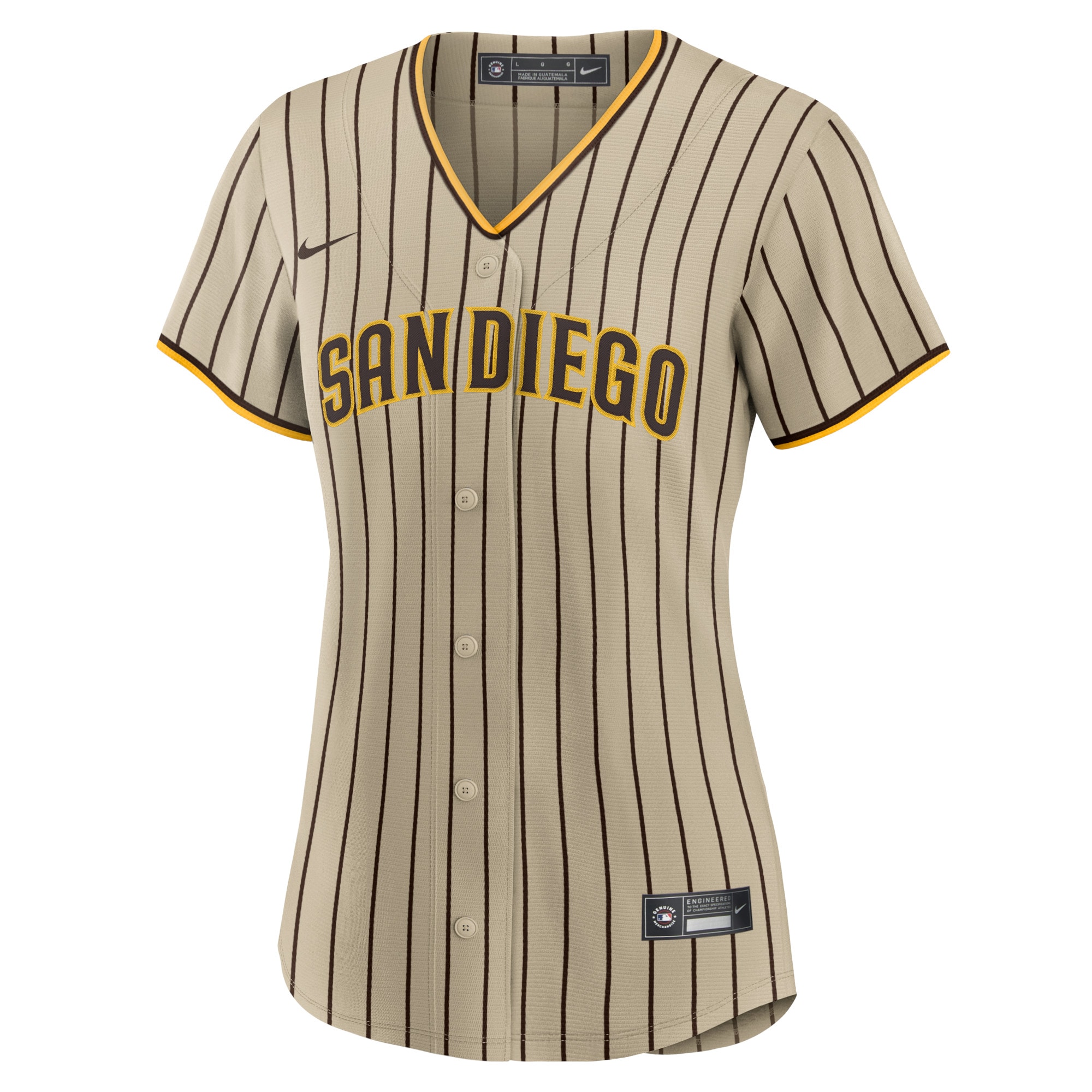 San Diego Padres Women's Alternate Replica Team Jersey - Tan