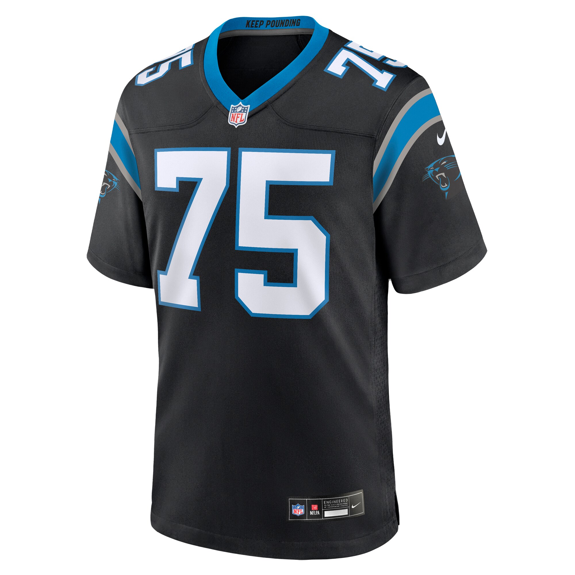 Cameron Erving Carolina PanthersTeam Game Jersey - Black