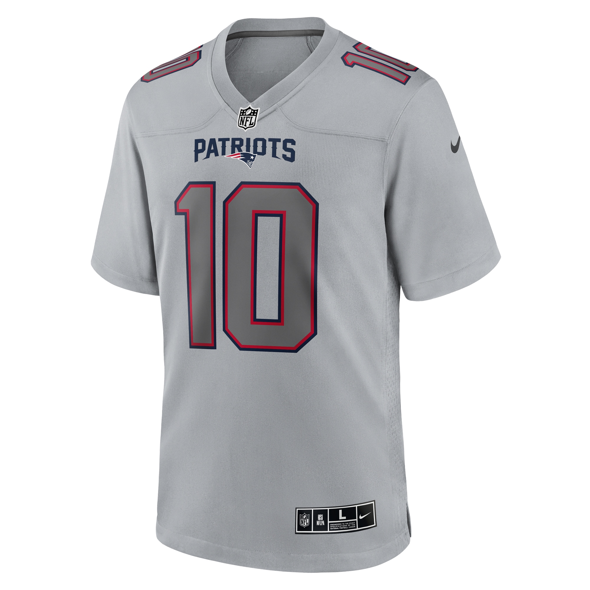 Mac Jones New England PatriotsAtmosphere Fashion Game Jersey - Gray