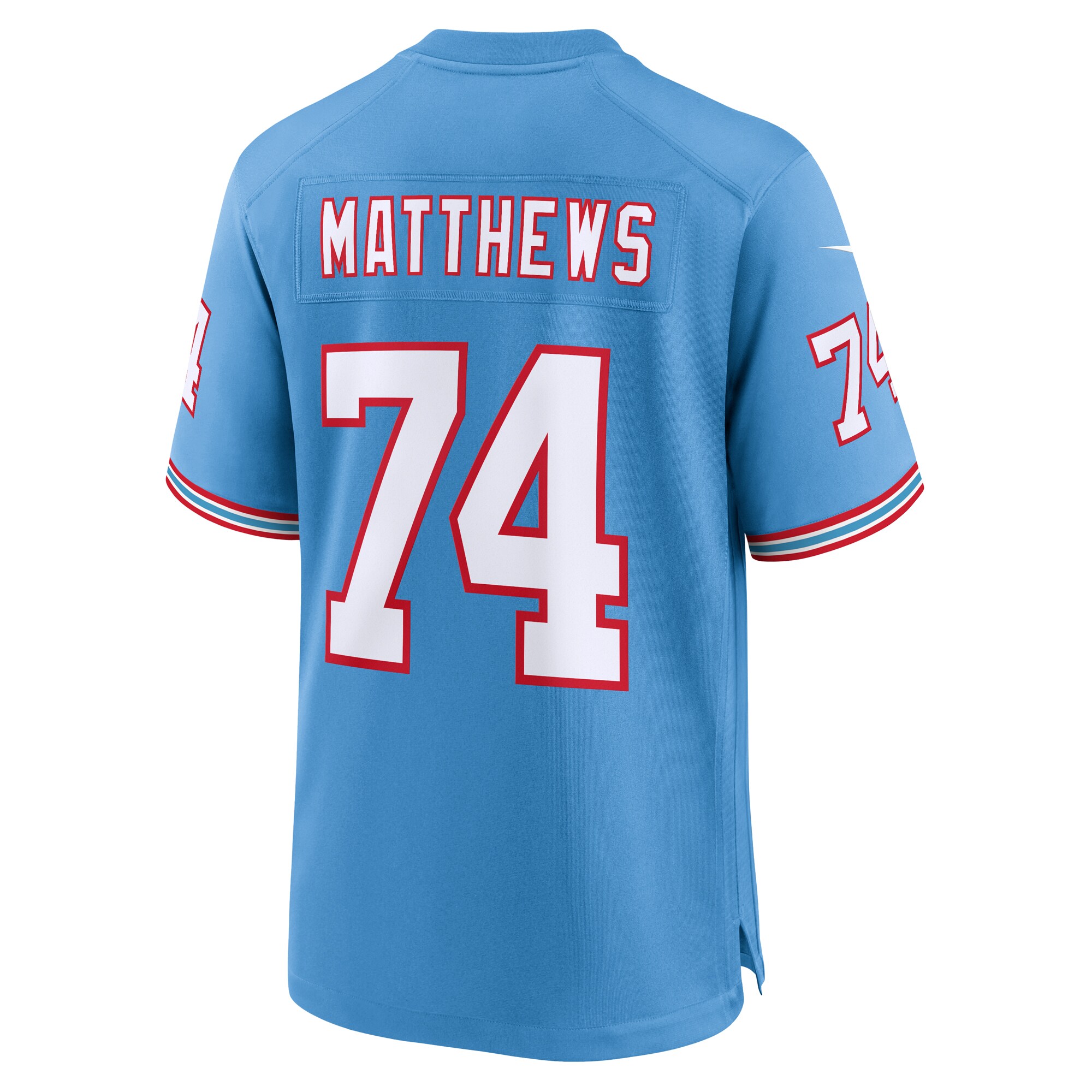 Bruce Matthews Tennessee TitansOilers Throwback Retired Player Game Jersey - Light Blue