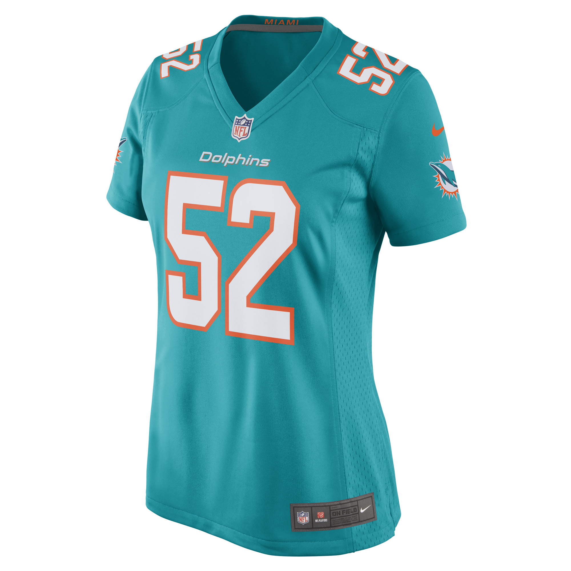 Elandon Roberts Miami Dolphins Women's Game Player Jersey - Aqua
