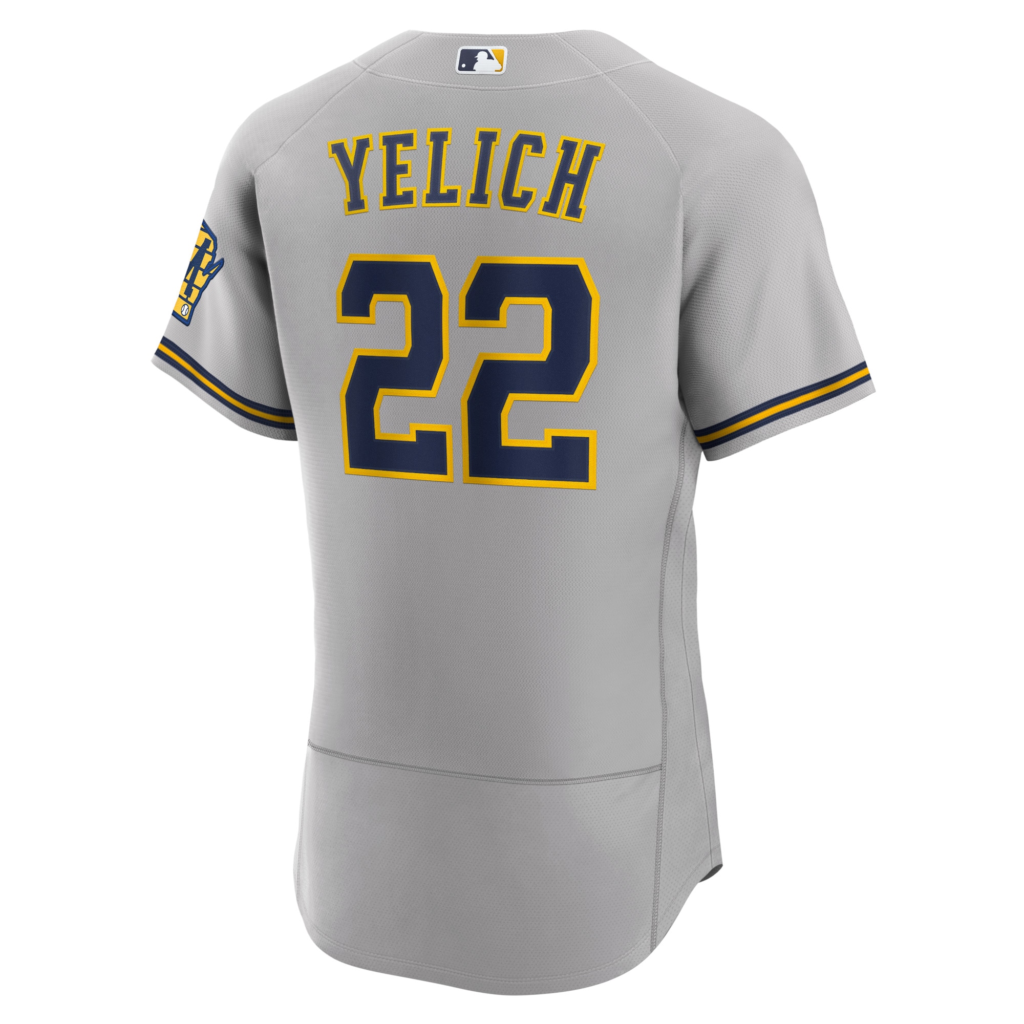Christian Yelich Milwaukee BrewersRoad Authentic Player Logo Jersey - Gray