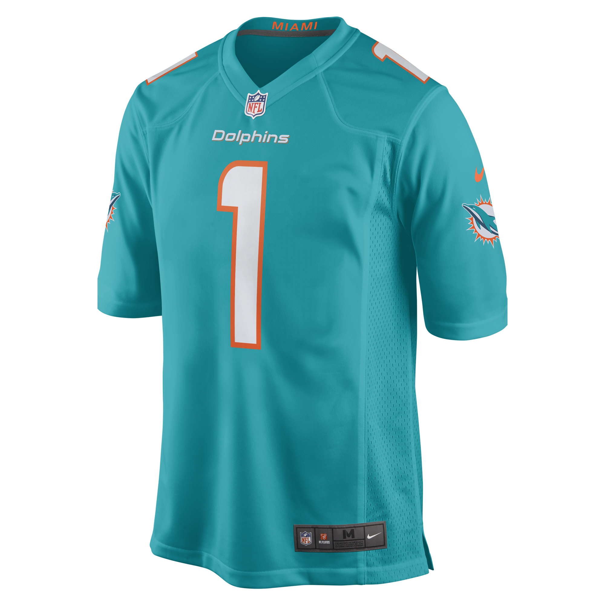 Number 1 Dad Miami DolphinsGame Jersey - Aqua