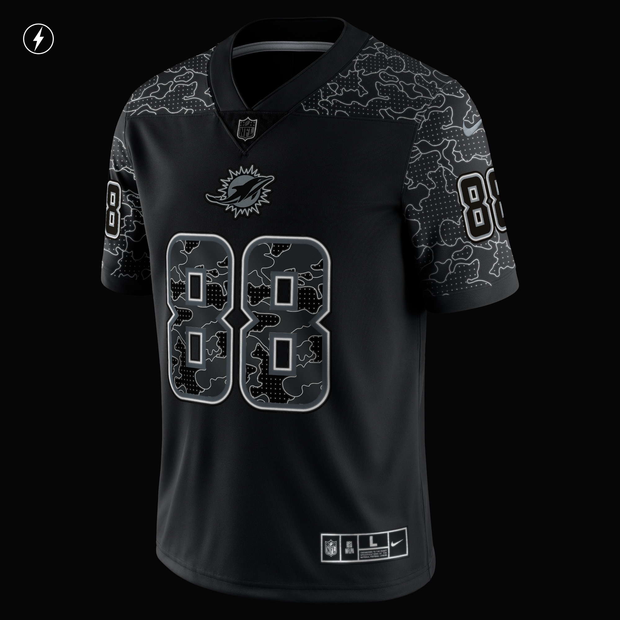 Mike Gesicki Miami DolphinsRFLCTV Limited Jersey - Black