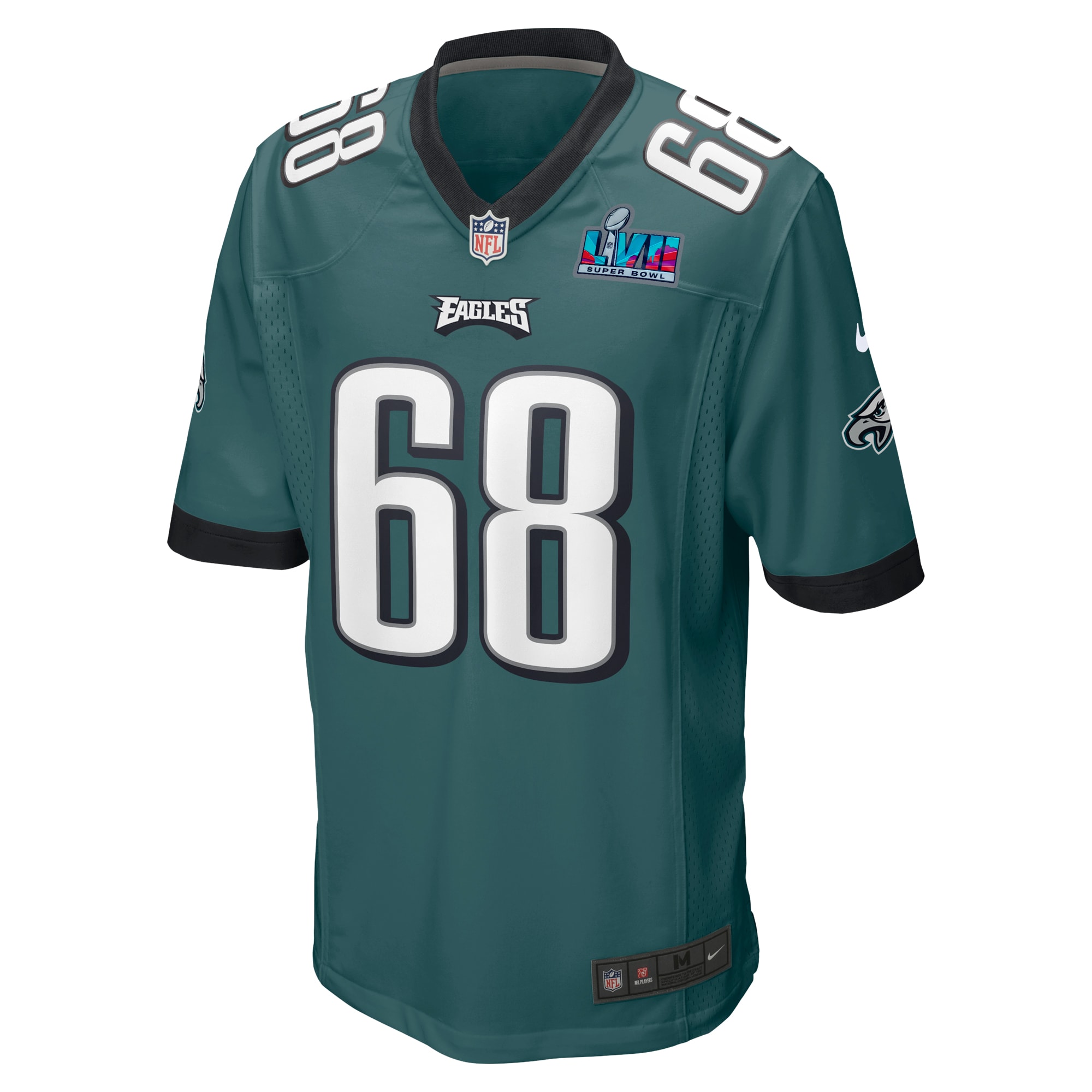 Jordan Mailata Philadelphia EaglesSuper Bowl LVII Patch Game Jersey - Midnight Green