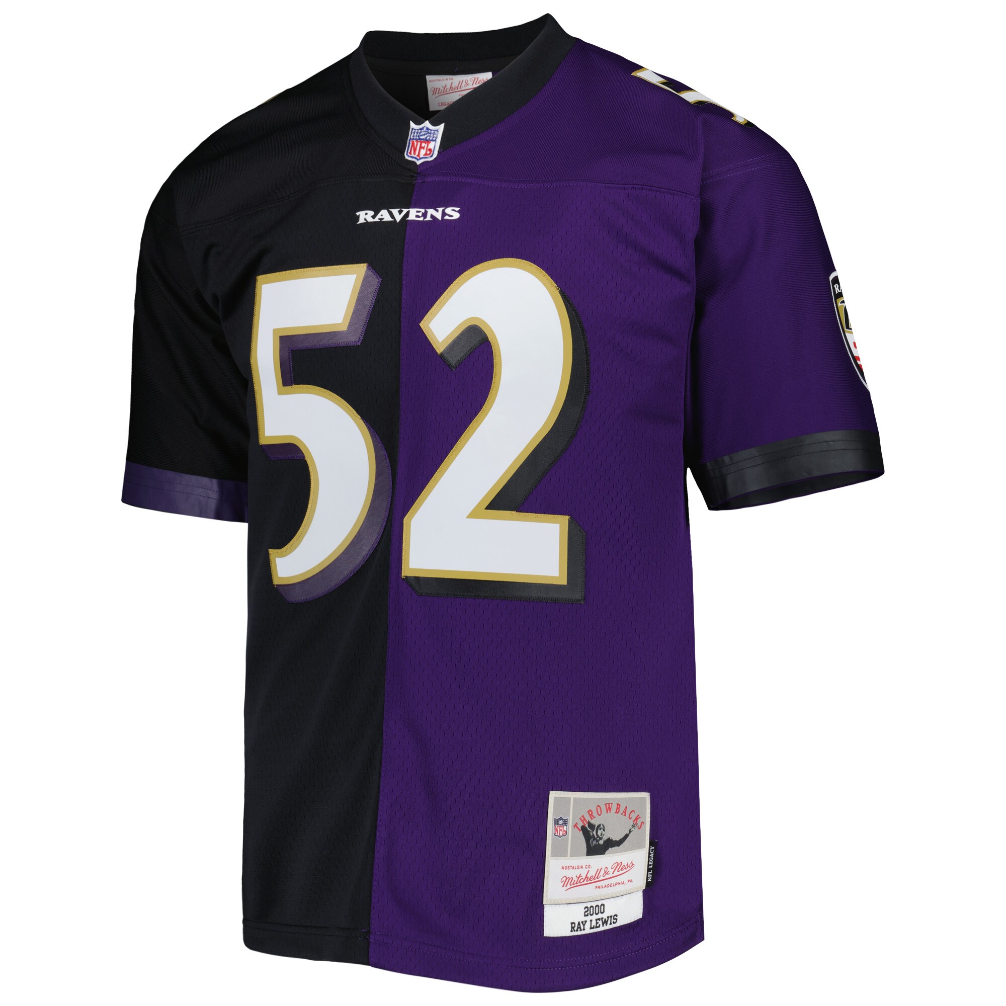 Ray Lewis Baltimore Ravens Mitchell & Ness 2000 Split Legacy Replica Jersey - Purple/Black