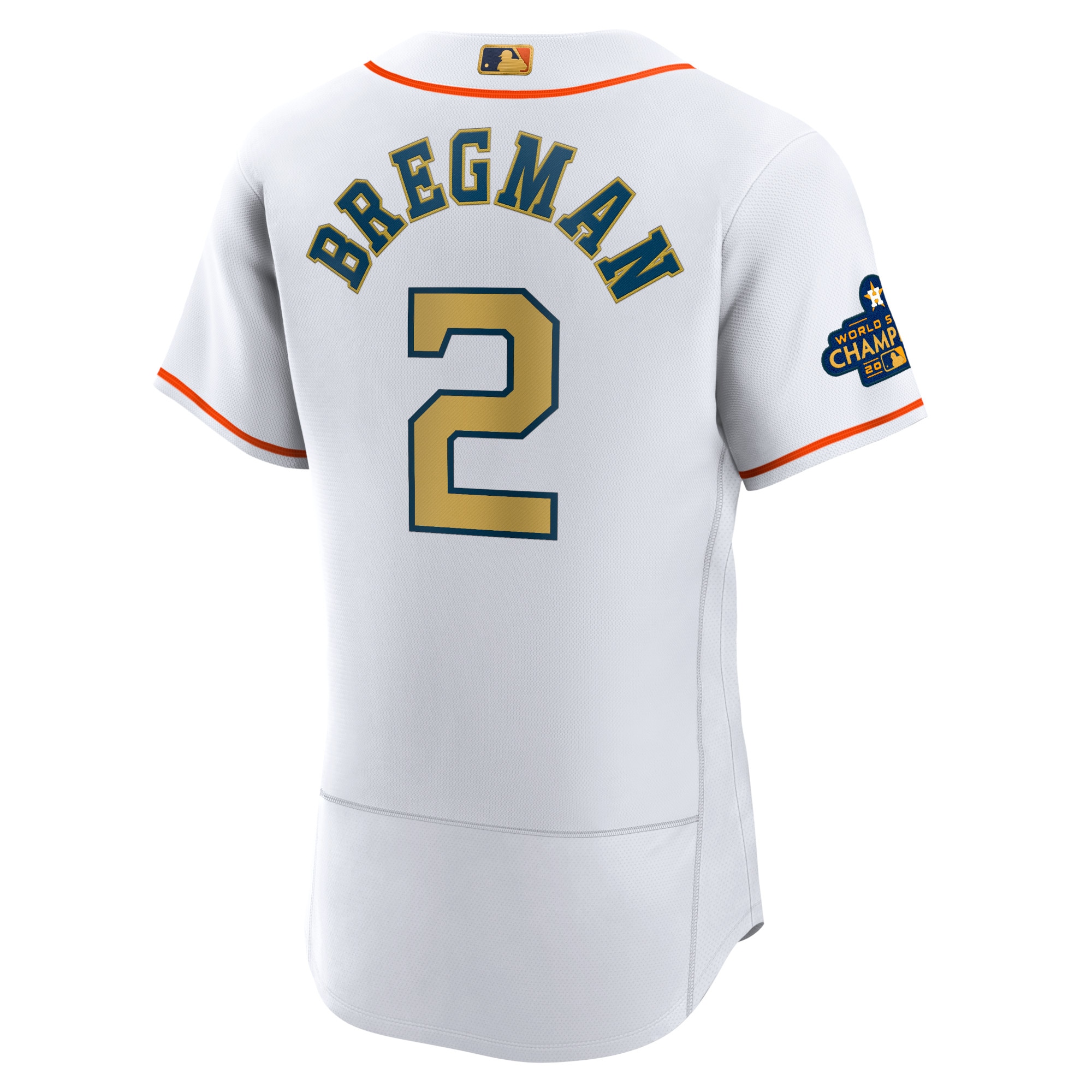 Alex Bregman Houston Astros2023 Gold Collection Authentic Player Jersey - White