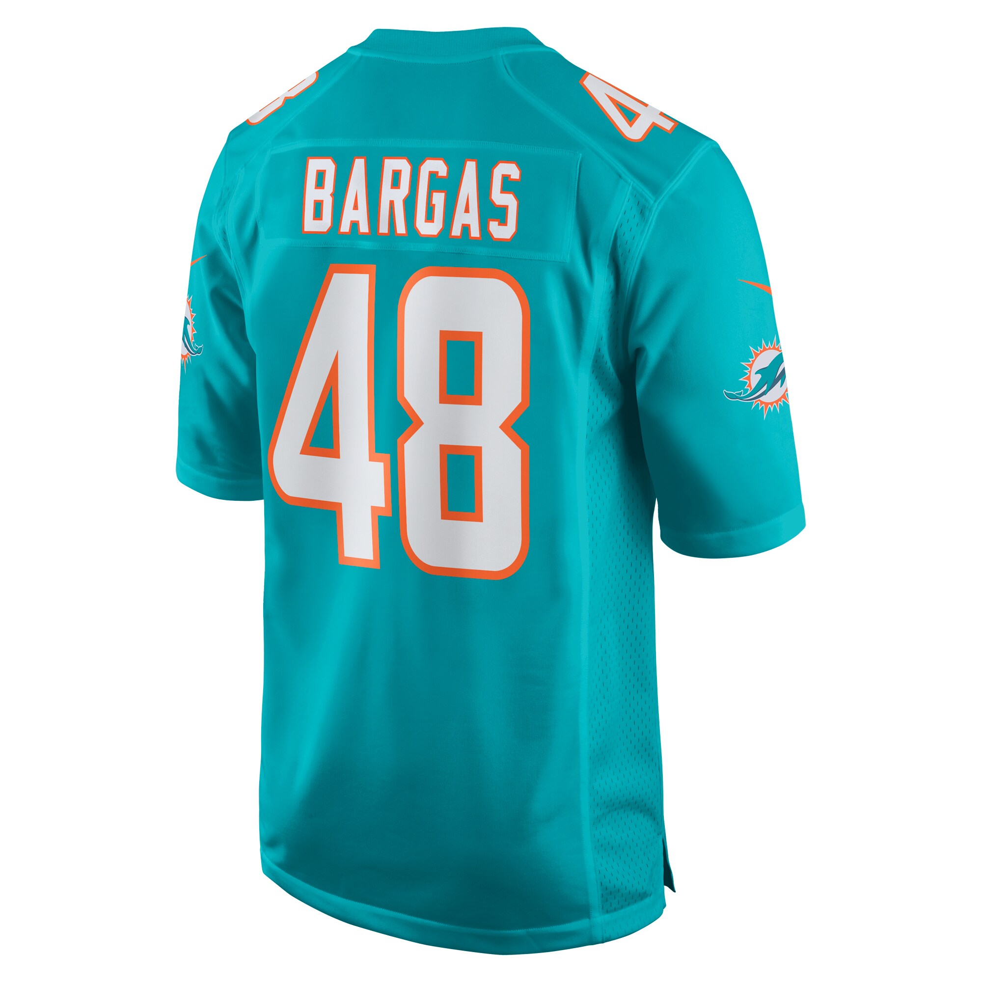 Jake Bargas Miami DolphinsHome Game Player Jersey - Aqua