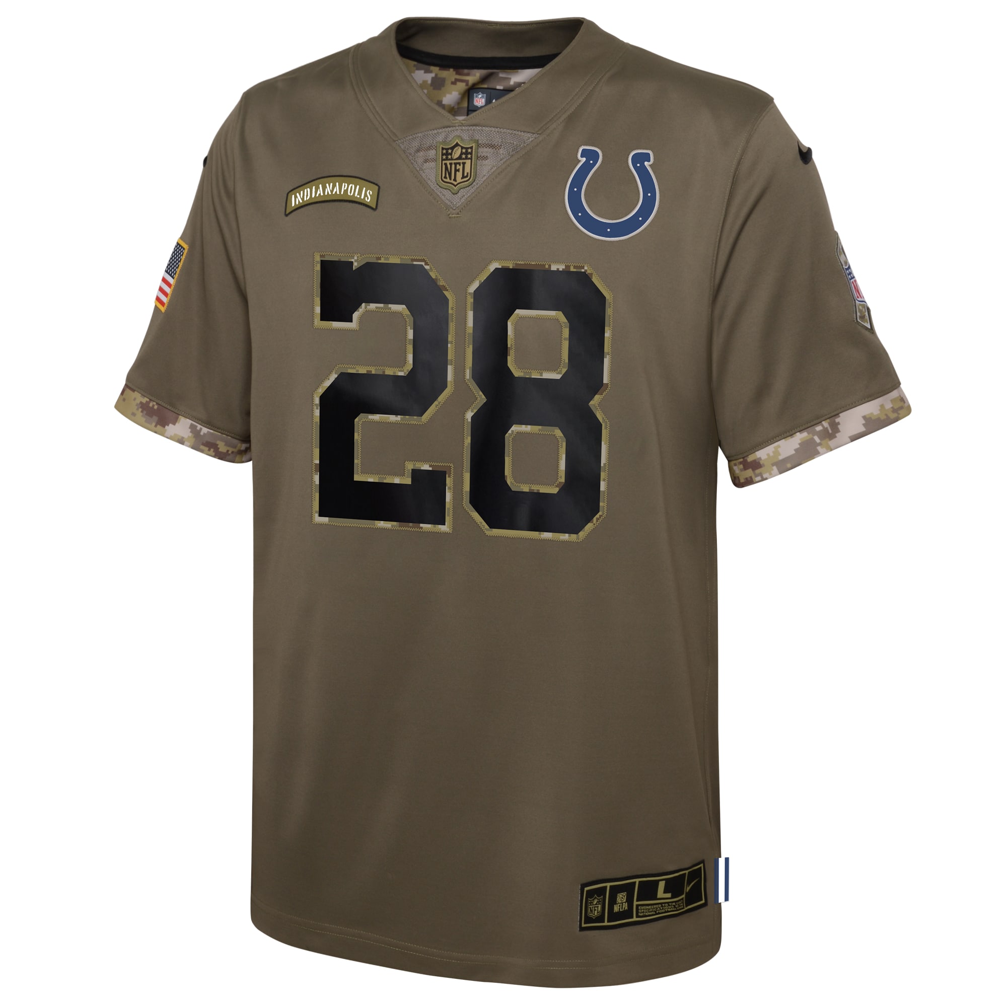 Jonathan Taylor Indianapolis ColtsYouth 2022 Salute To Service Player Limited Jersey - Olive