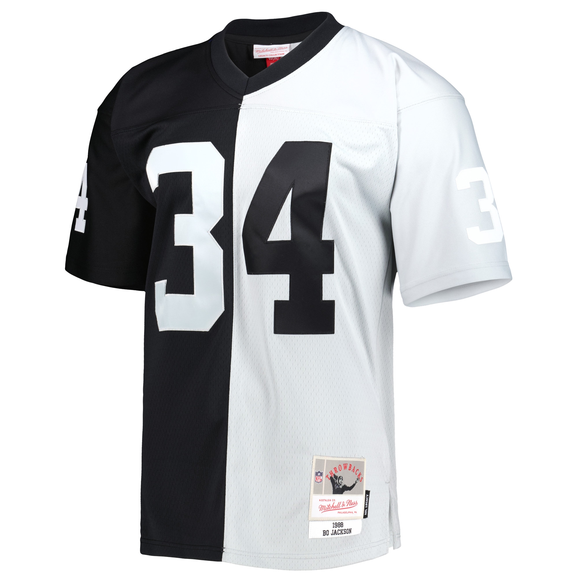Bo Jackson Las Vegas Raiders Mitchell & Ness 1988 Split Legacy Replica Jersey - Black/Silver