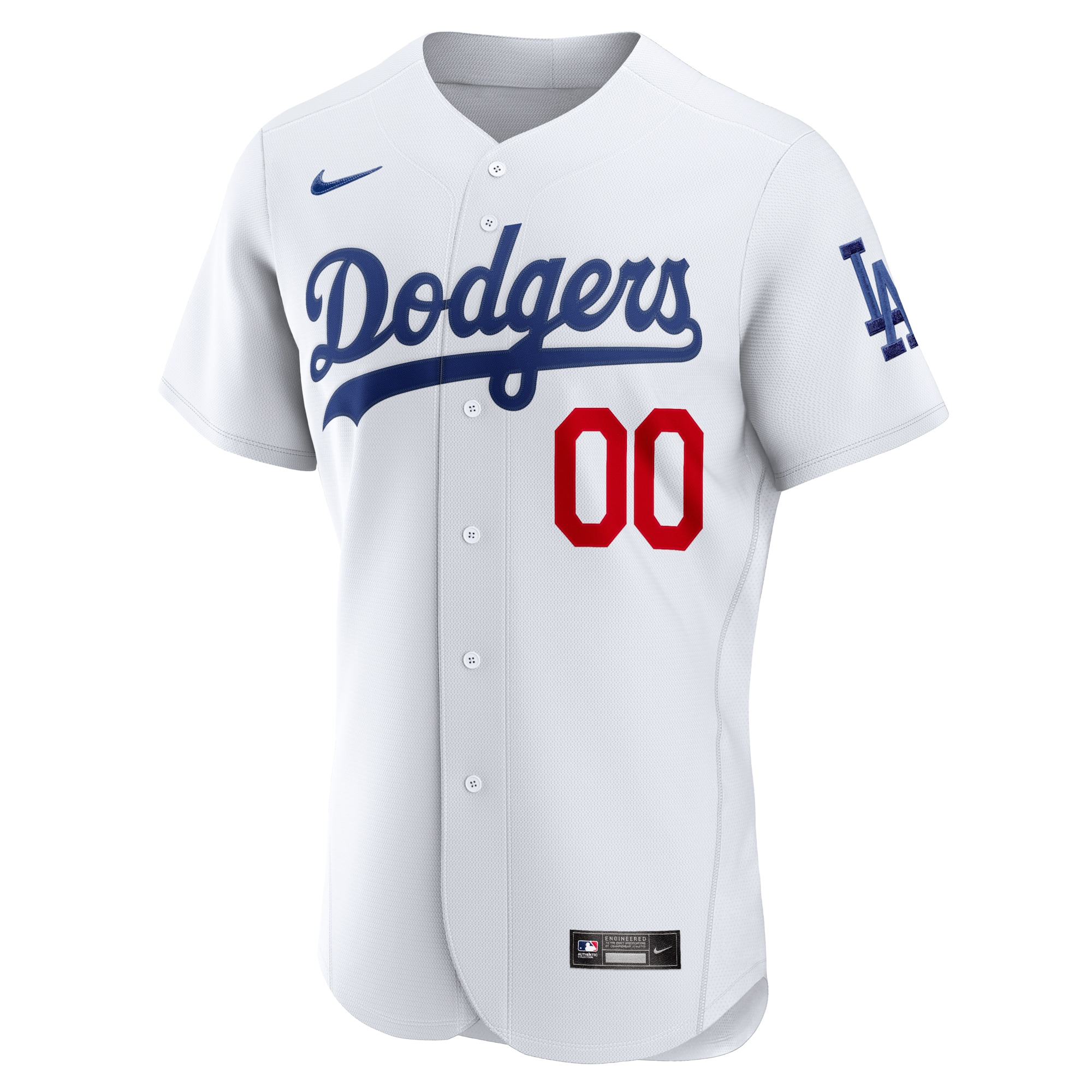 Los Angeles DodgersHome Authentic Custom Patch Jersey - White