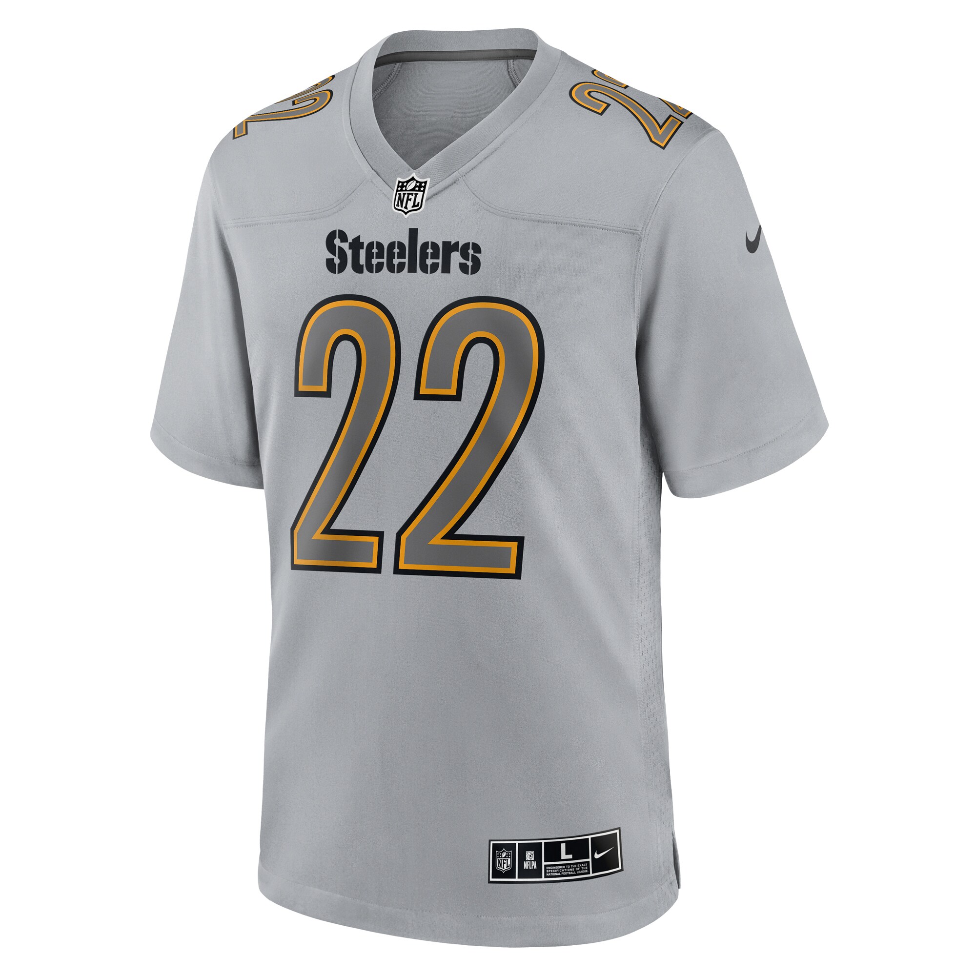 Najee Harris Pittsburgh SteelersAtmosphere Fashion Game Jersey - Gray