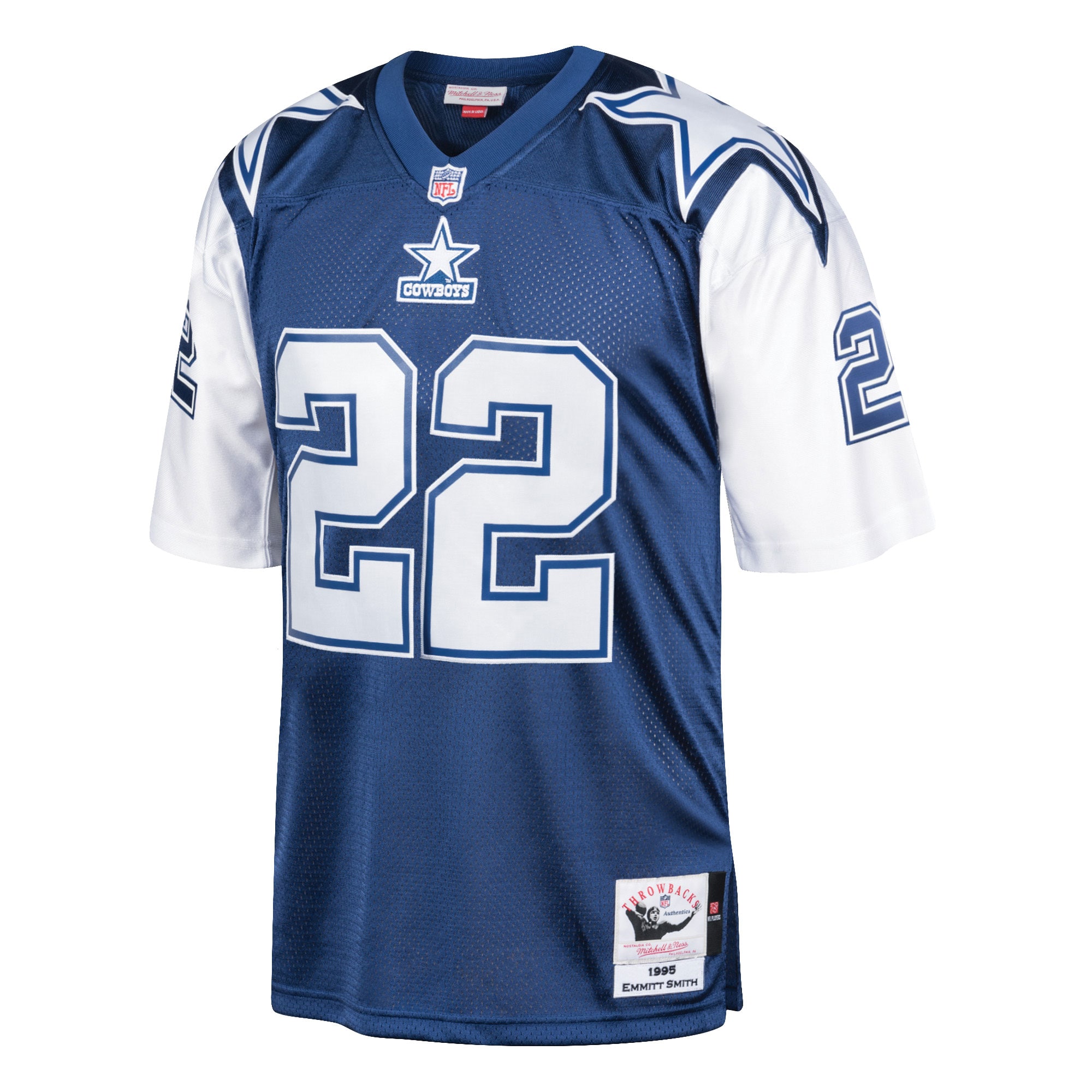 Emmitt Smith Dallas Cowboys Mitchell & Ness 1995 Authentic Retired Player Jersey - Navy/White