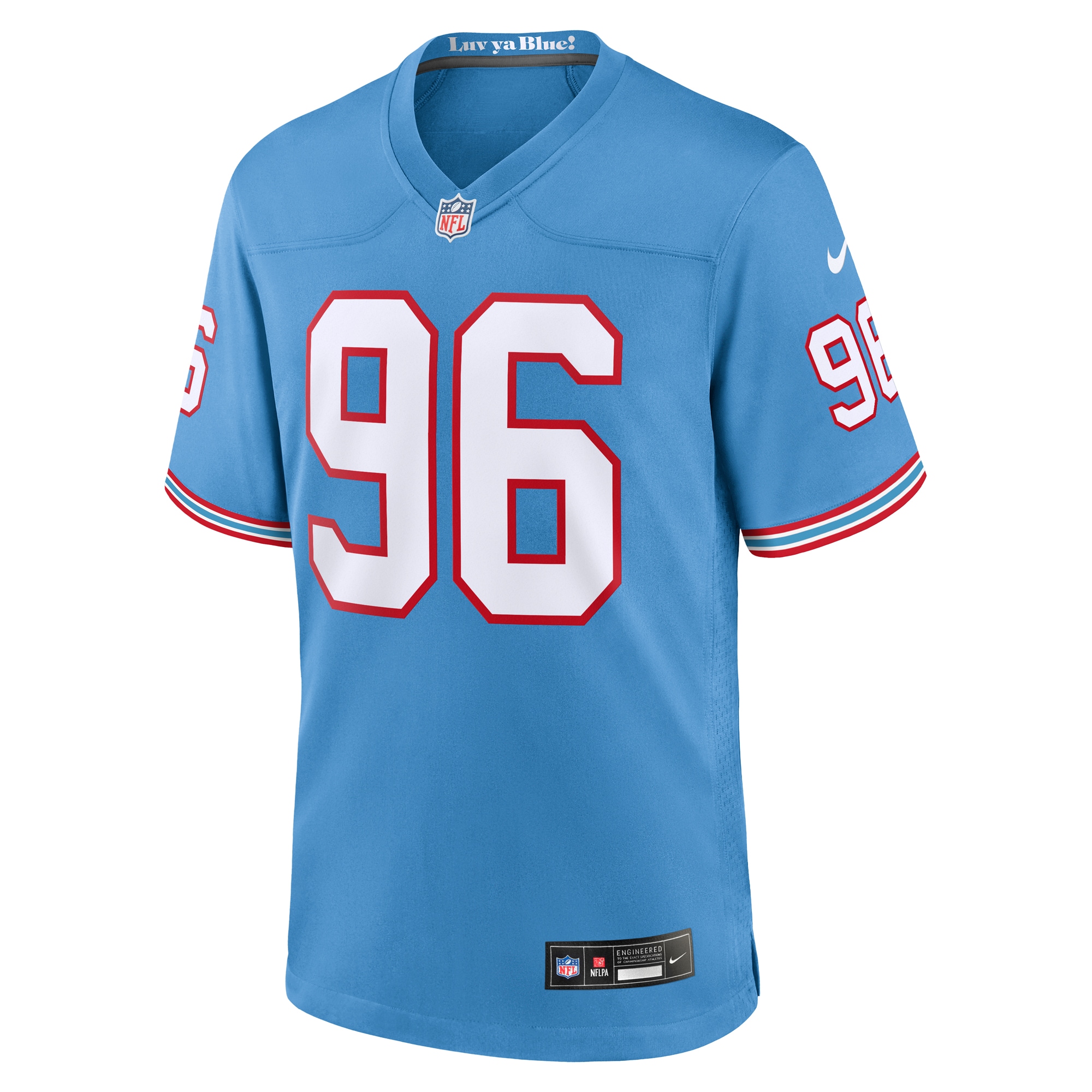 Denico Autry Tennessee TitansOilers Throwback Player Game Jersey - Light Blue