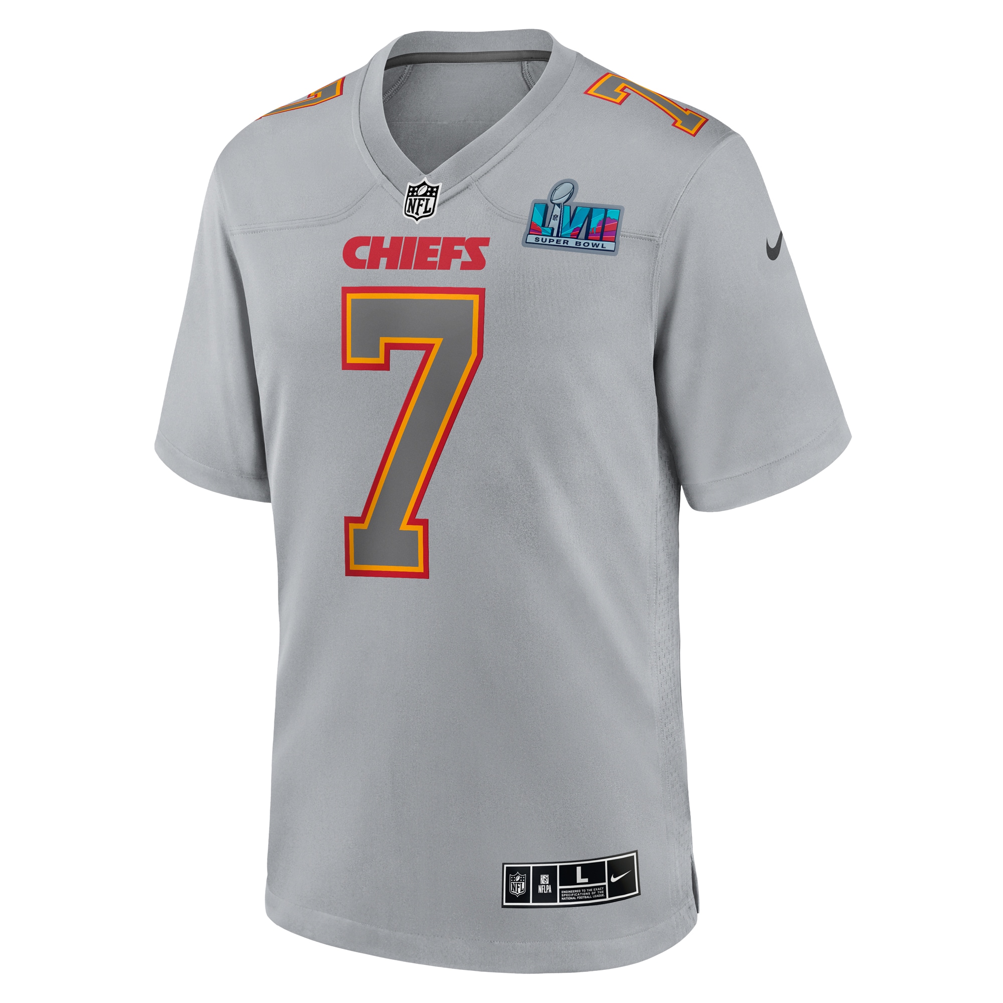 Harrison Butker Kansas City ChiefsSuper Bowl LVII Patch Atmosphere Fashion Game Jersey - Gray