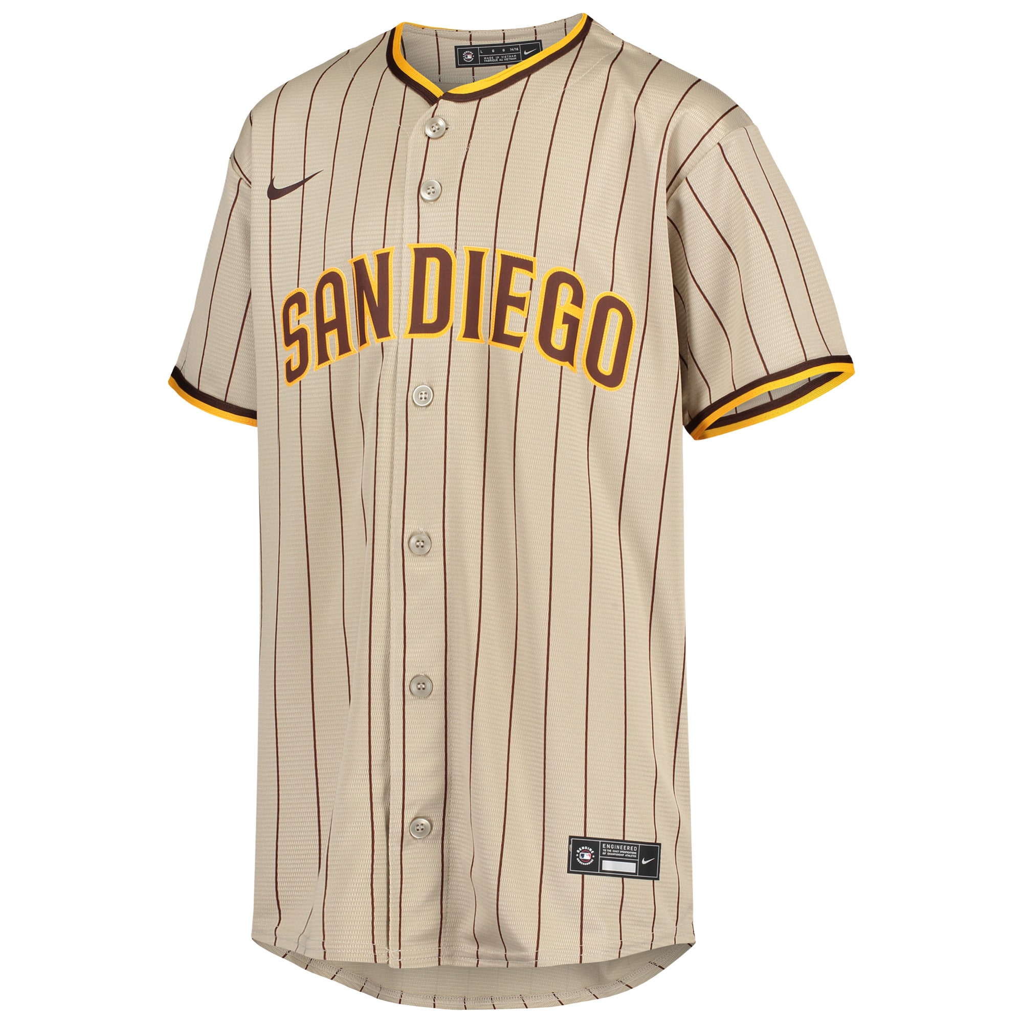 San Diego PadresYouth Alternate Replica Team Jersey - Sand/Brown