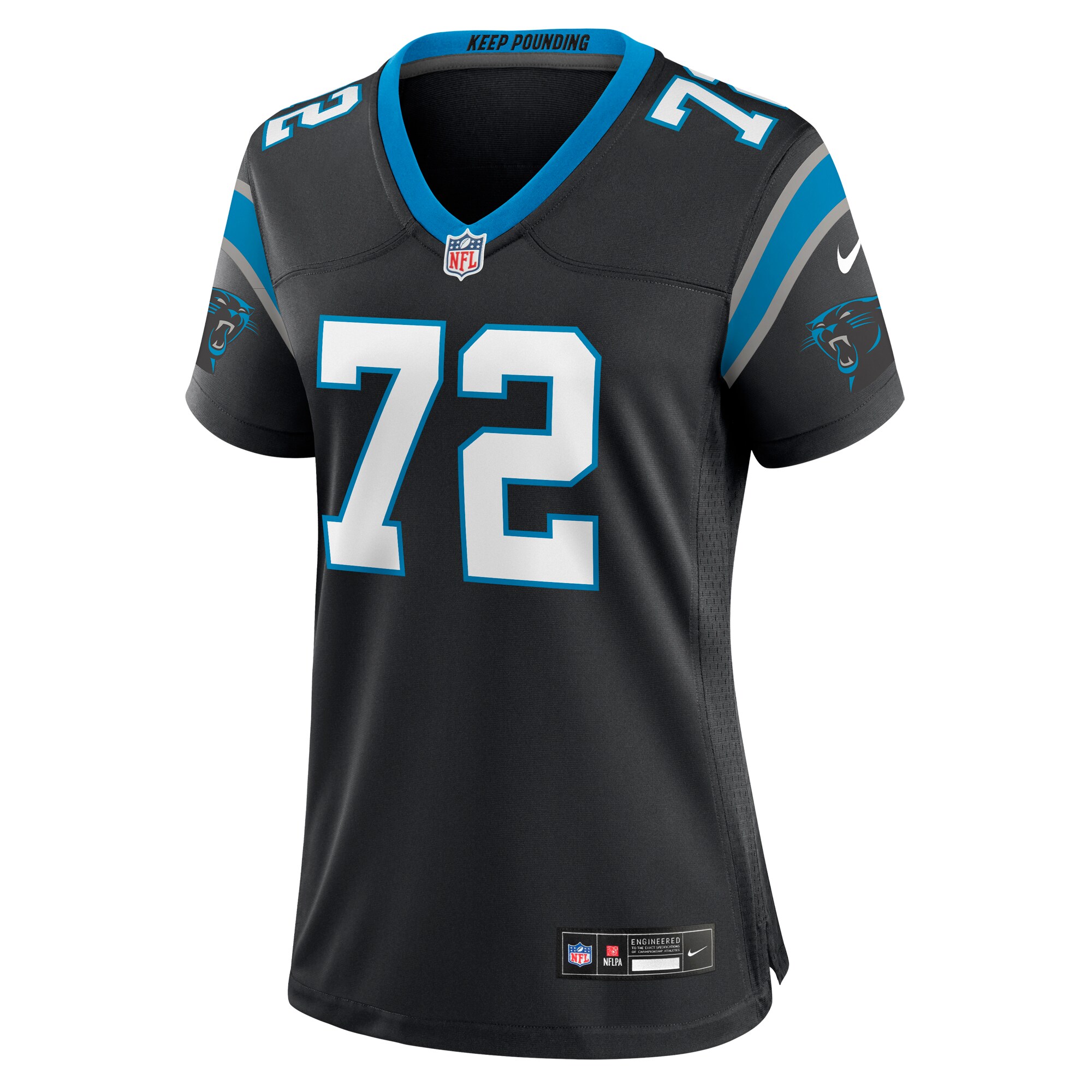 Taylor Moton Carolina Panthers Women's Team Game Jersey - Black