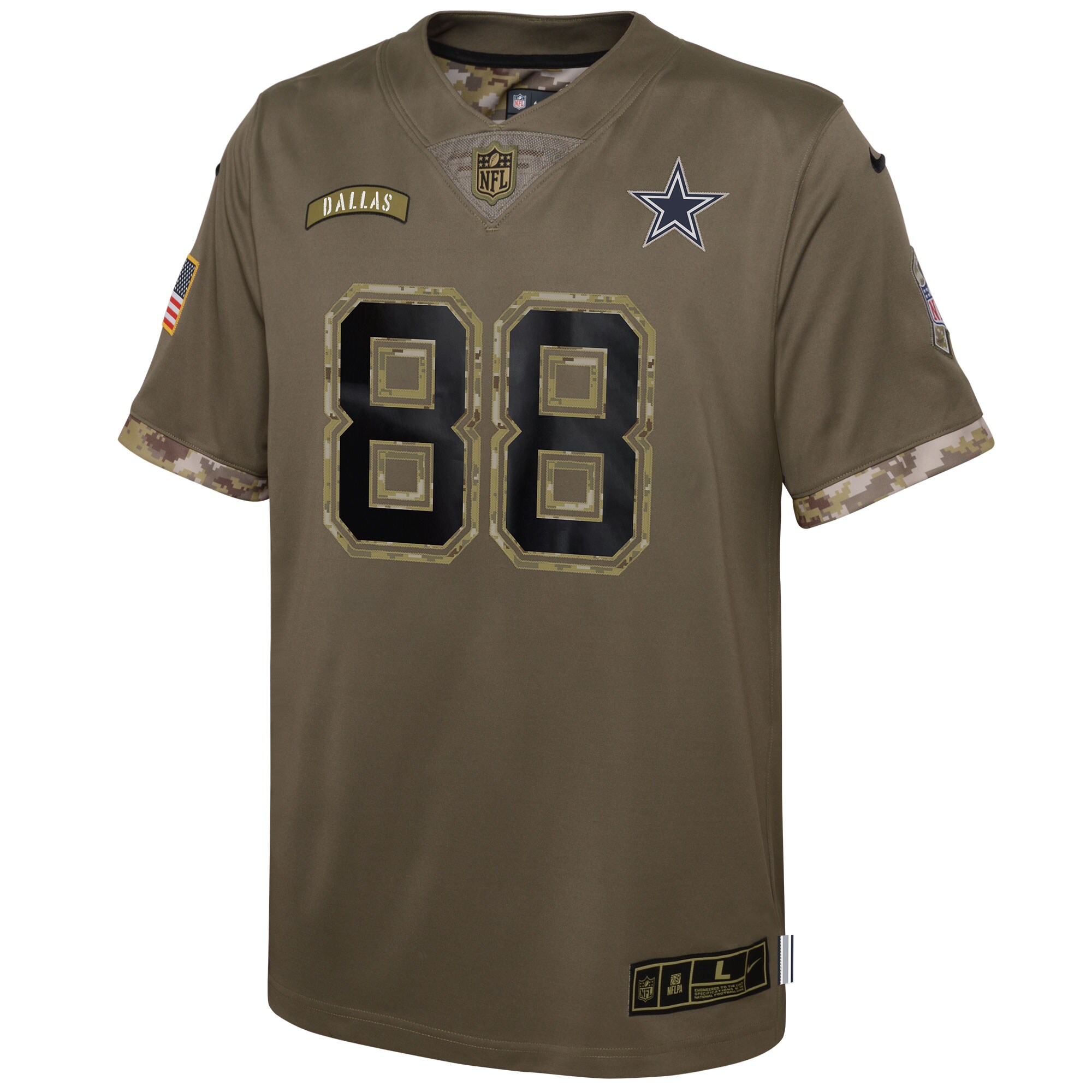 CeeDee Lamb Dallas CowboysYouth 2022 Salute To Service Player Limited Jersey - Olive
