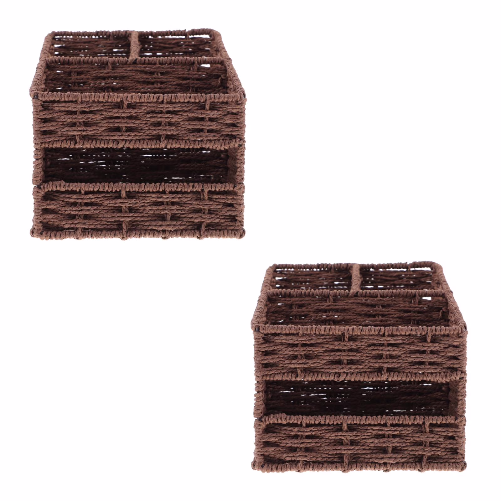 2pcs Desktop Storage Container Home Office Storage Box Sundries Small Items Organizer