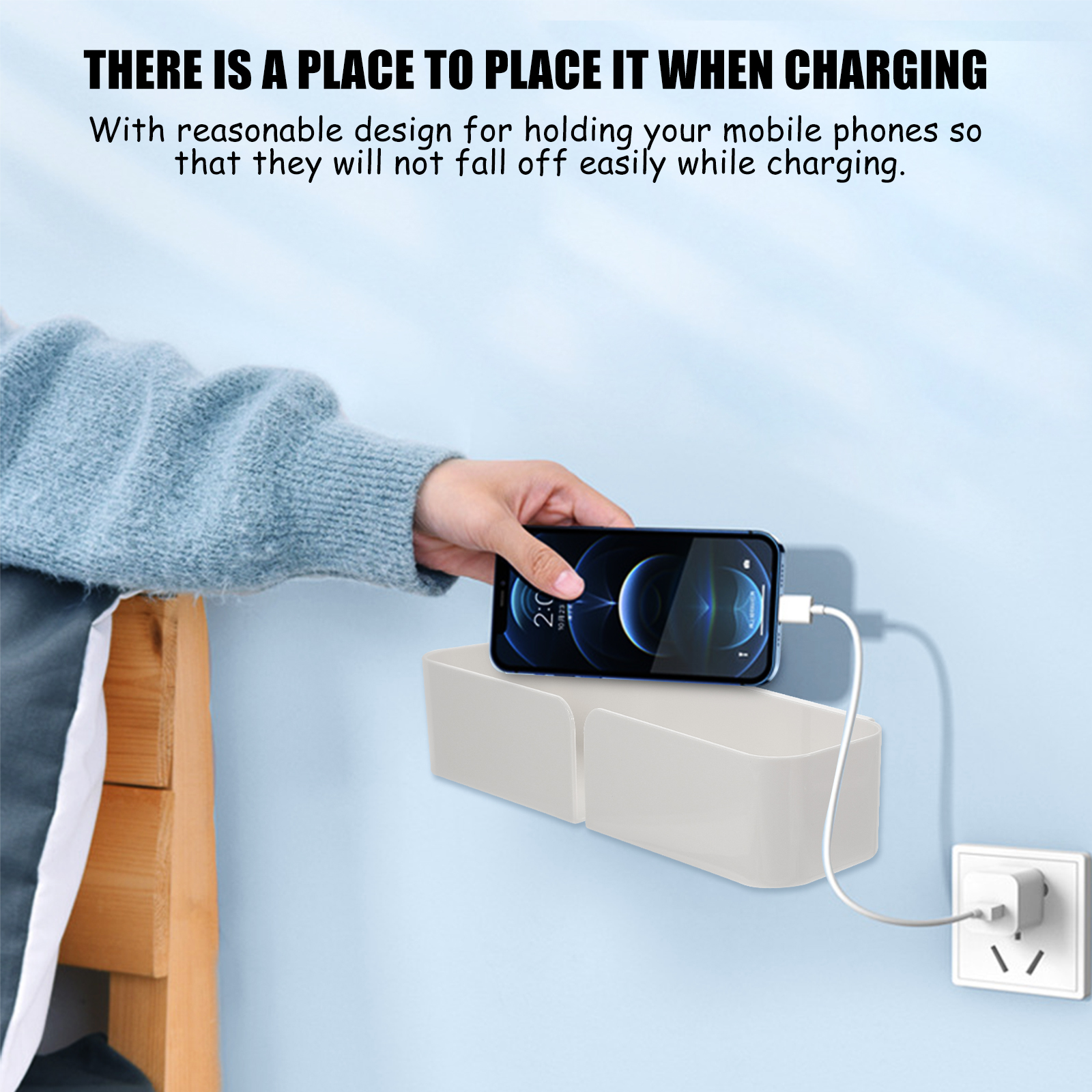 Wicker Bead Desktop Storage Box Practical Storage Box 26.8X7.8CM White