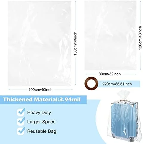 20 Pcs Clear Giant Storage Bag 32×48×60 – Extra Large, Moving – Home Decor, Kitchen, & Other