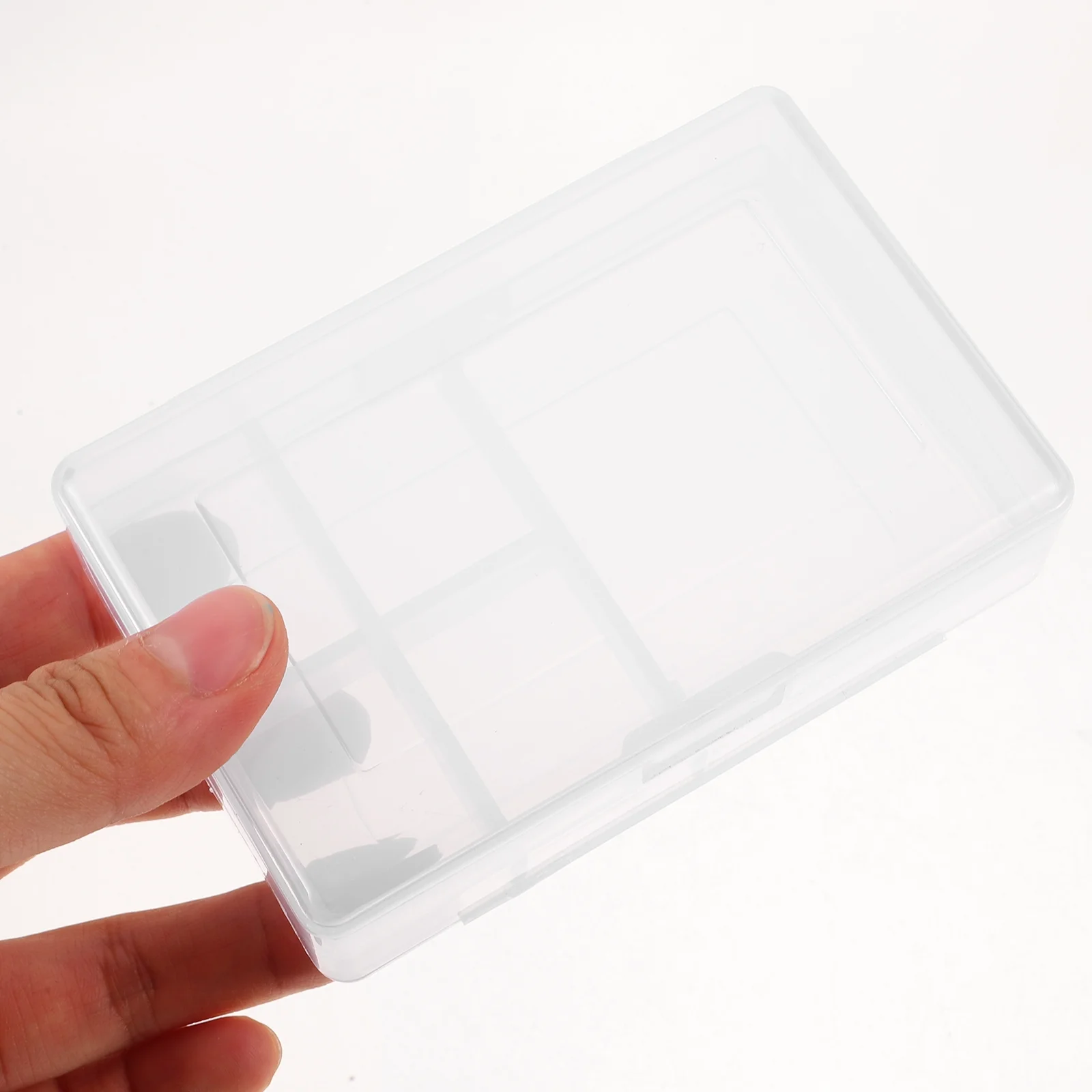 4 Pcs Small Boxes with Lids Parts Organizer Storage Basket Cube Clear White