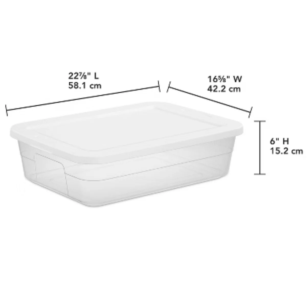 28 Quart Clear Under Bed Storage Container (White) - Dust-Proof, Space-Saving Organizer with Lid