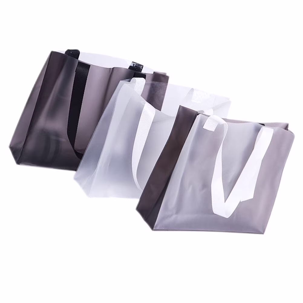 3Pcs Frosted Clear Storage Bag Waterproof Shopping Bag Washable Supermarket Bag
