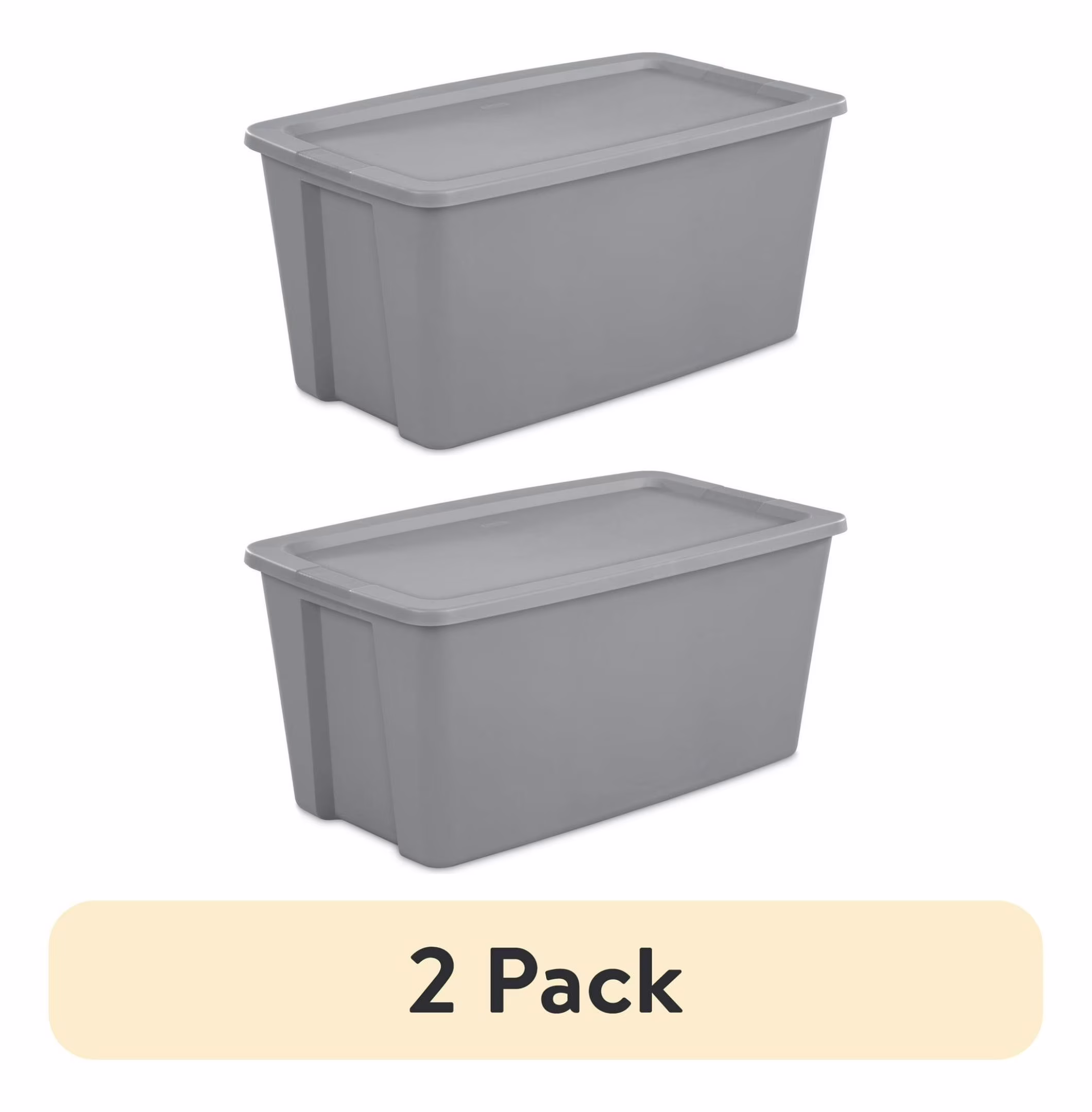50 Gallon Tote 2 Pack, Extra Large Storage Bins with Lids - Heavy Duty Plastic Storage Container, Gray - 40x22x18 Inch Utility Totes for Home, Garage, Outdoor