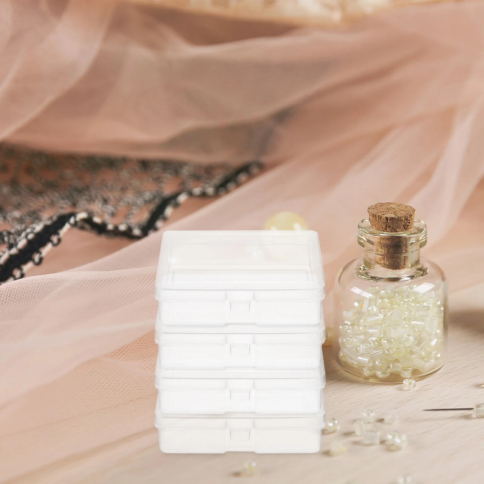 48 Pcs Mini Plastic Boxes Bead Storage Boxes Universal Packaging Boxes Clear Plastic Cases